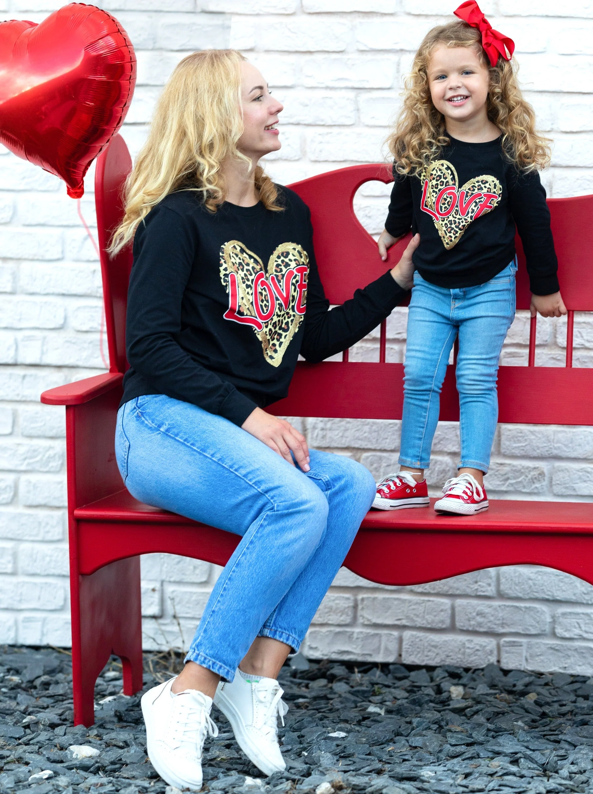 Mommy and Me Roaring Love Long Sleeve Top - Image 2