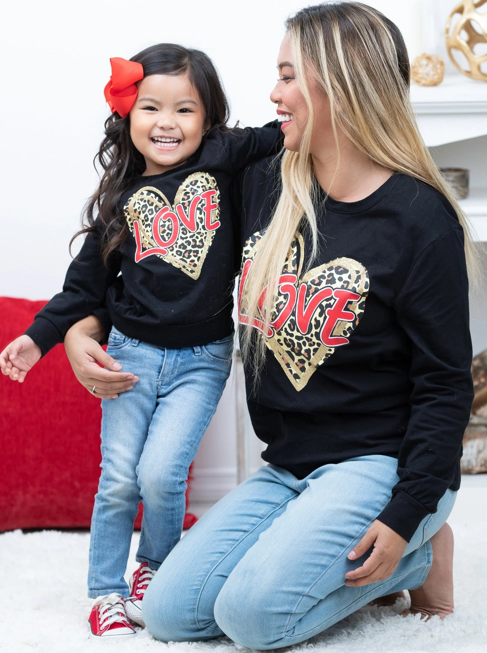 Mommy and Me Roaring Love Long Sleeve Top - Image 4
