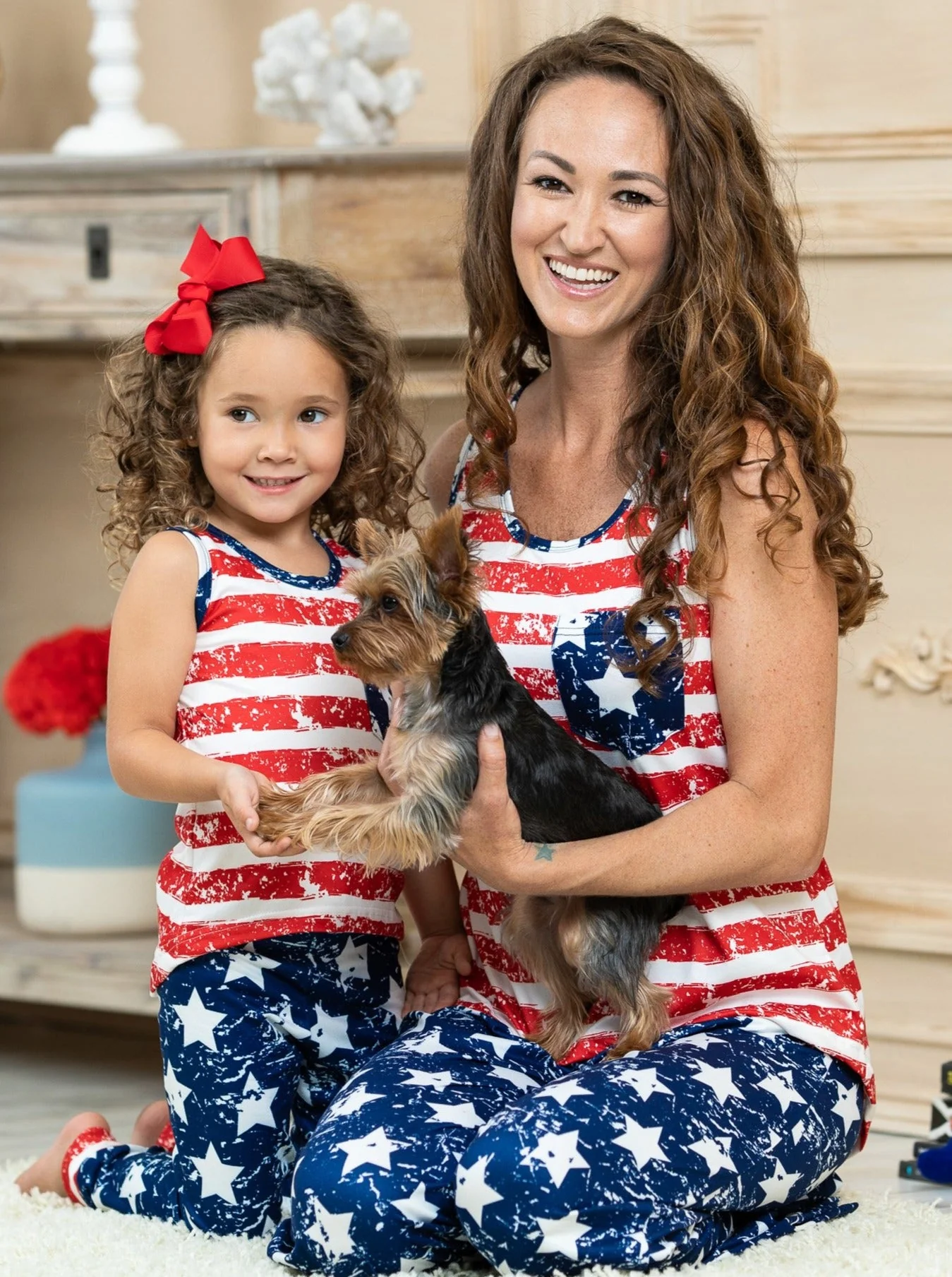 Mommy and Me Oh My Stars and Stripes Lounge Set - Image 5