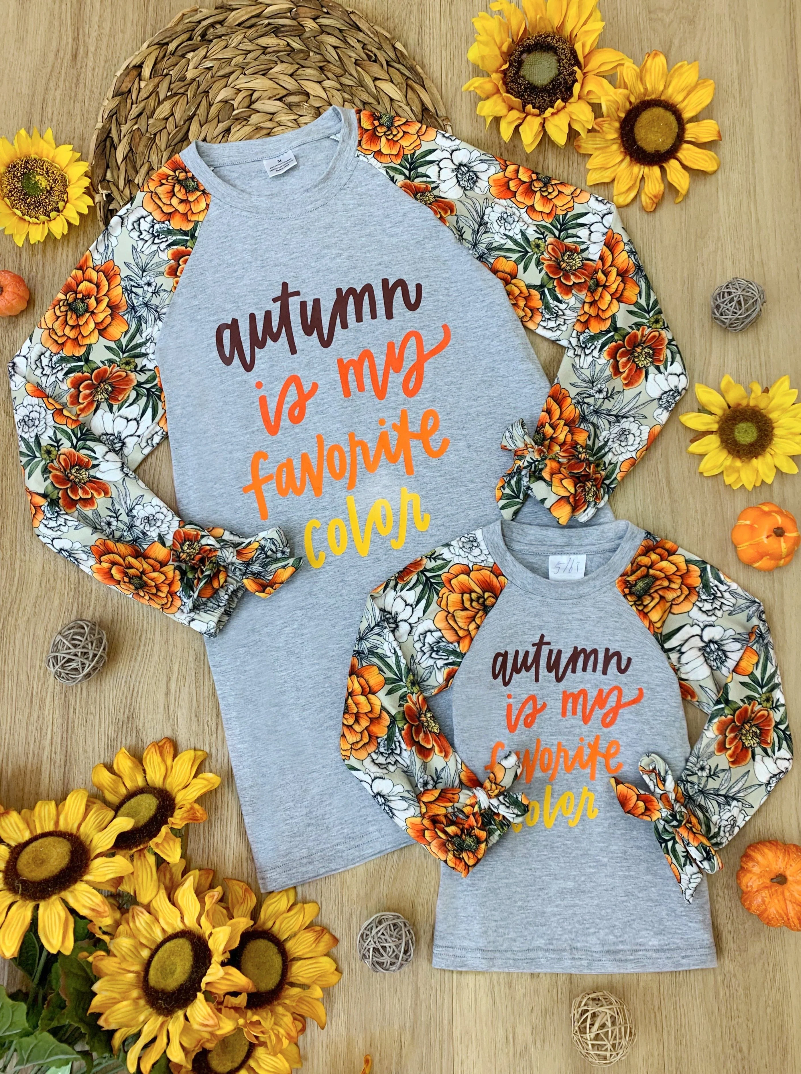 Mommy and Me My Favorite Season Raglan Floral Top - Image 2