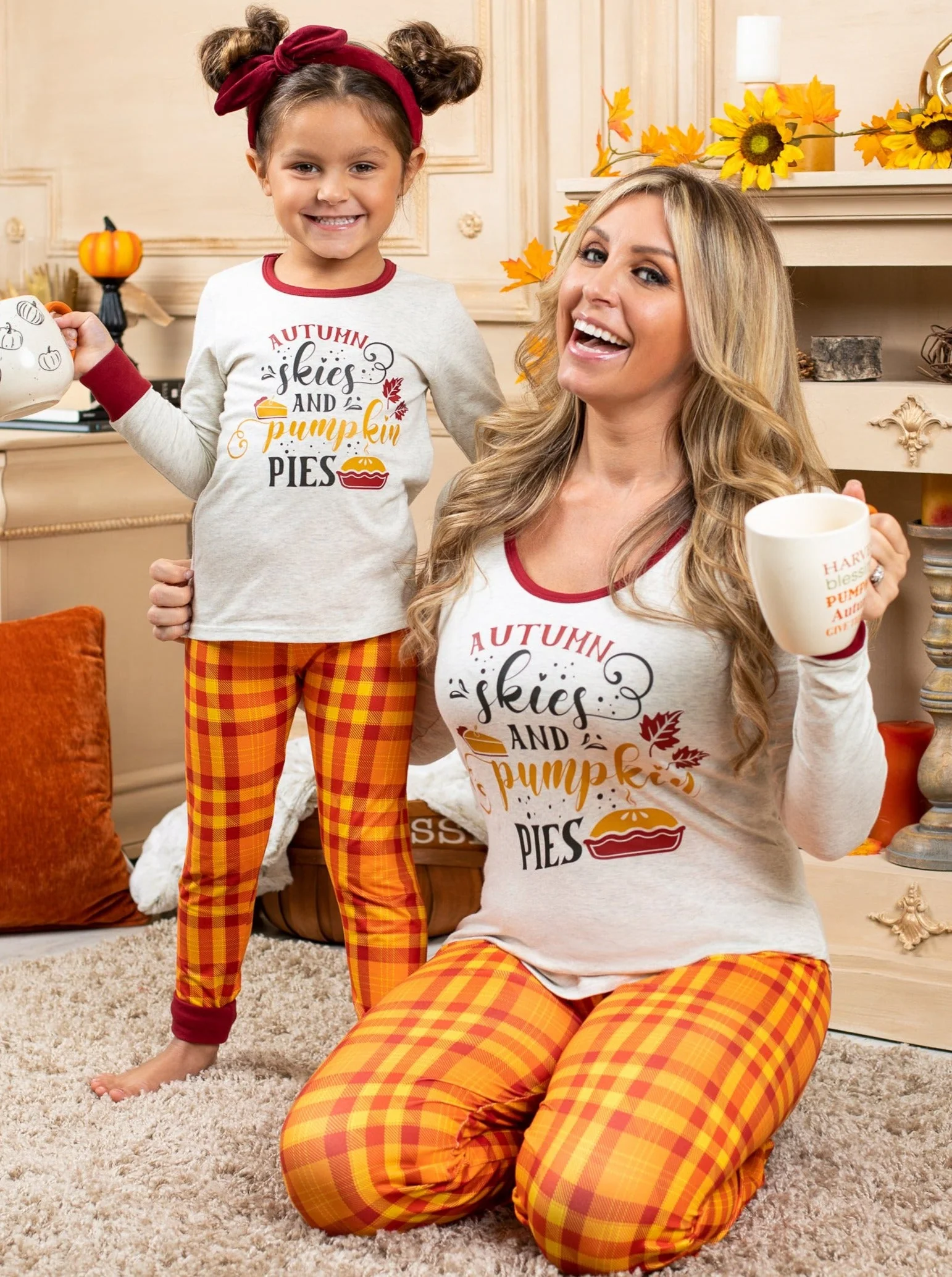 Mommy and Me Autumn Skies and Pumpkin Pies Pajama Set - Image 5
