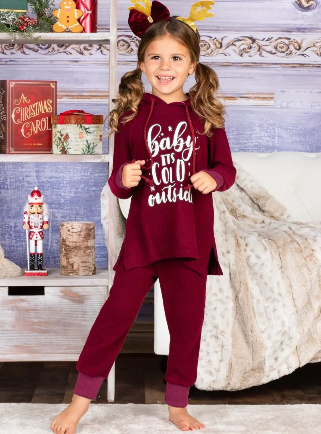 Mommy and Me Baby It's Cold Outside Loungewear Set - Image 2