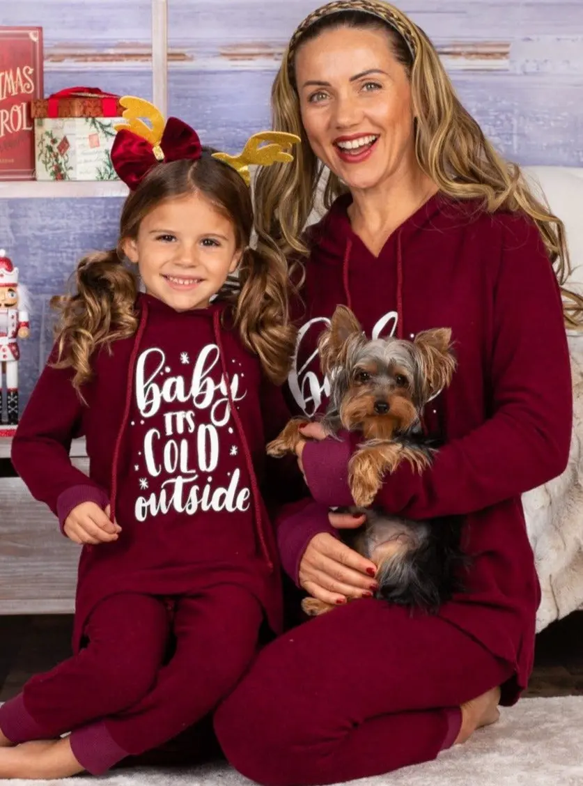 Mommy and Me Baby It's Cold Outside Loungewear Set - Image 3