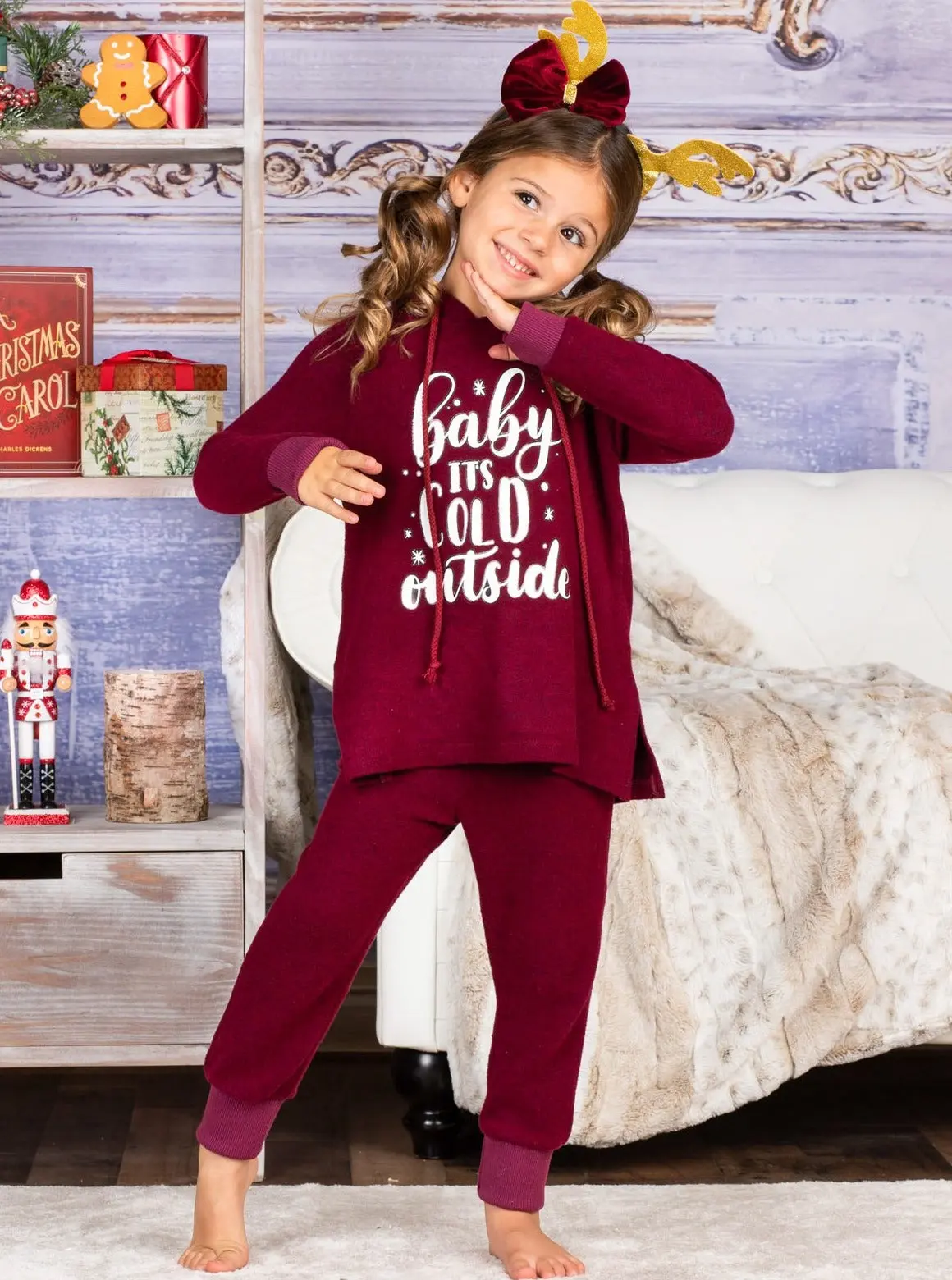 Mommy and Me Baby It's Cold Outside Loungewear Set - Image 5