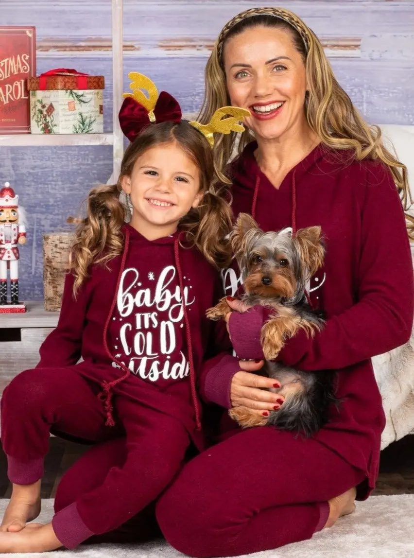 Mommy and Me Baby It's Cold Outside Loungewear Set - Image 6