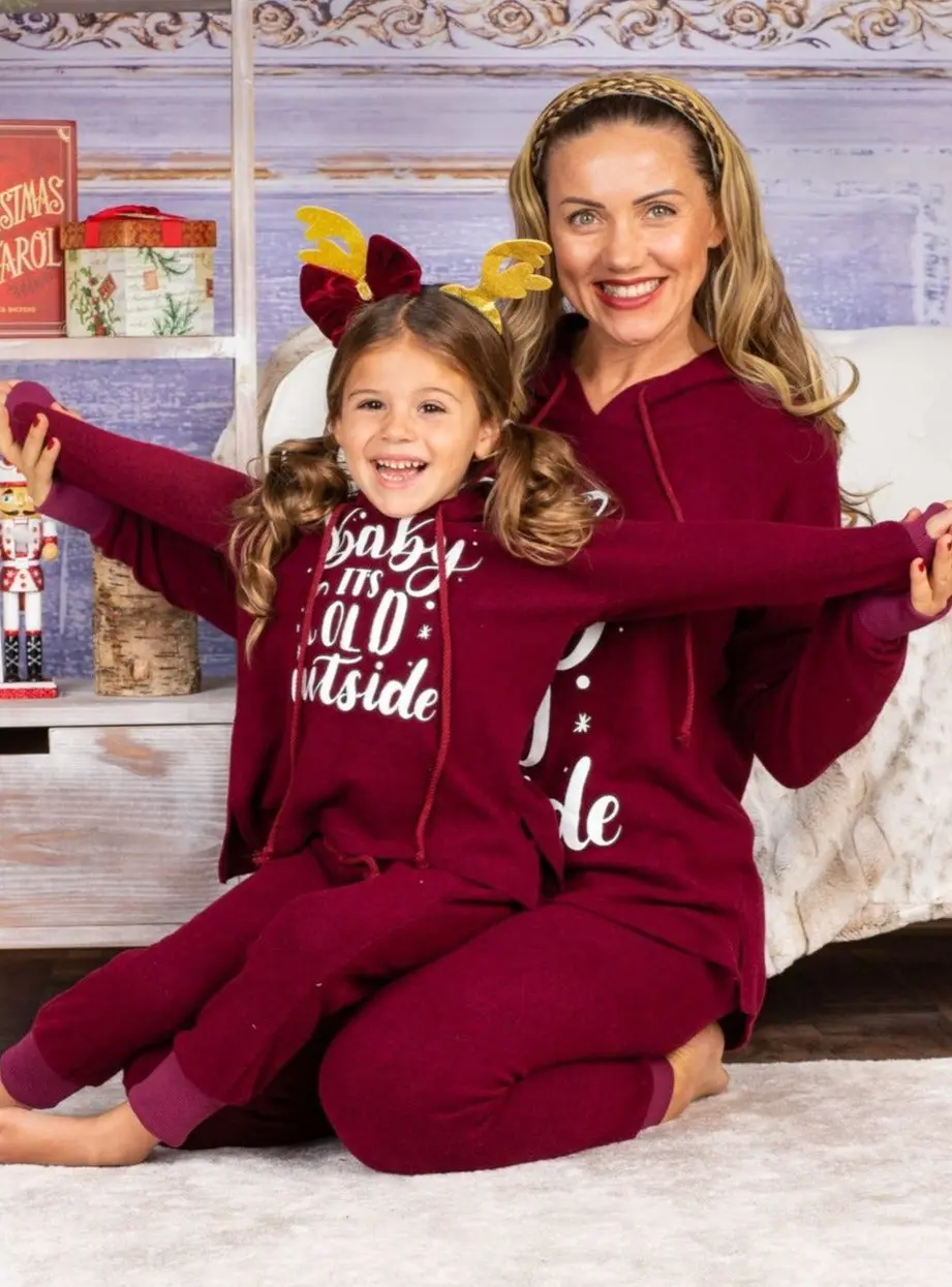 Mommy and Me Baby It's Cold Outside Loungewear Set - Image 7