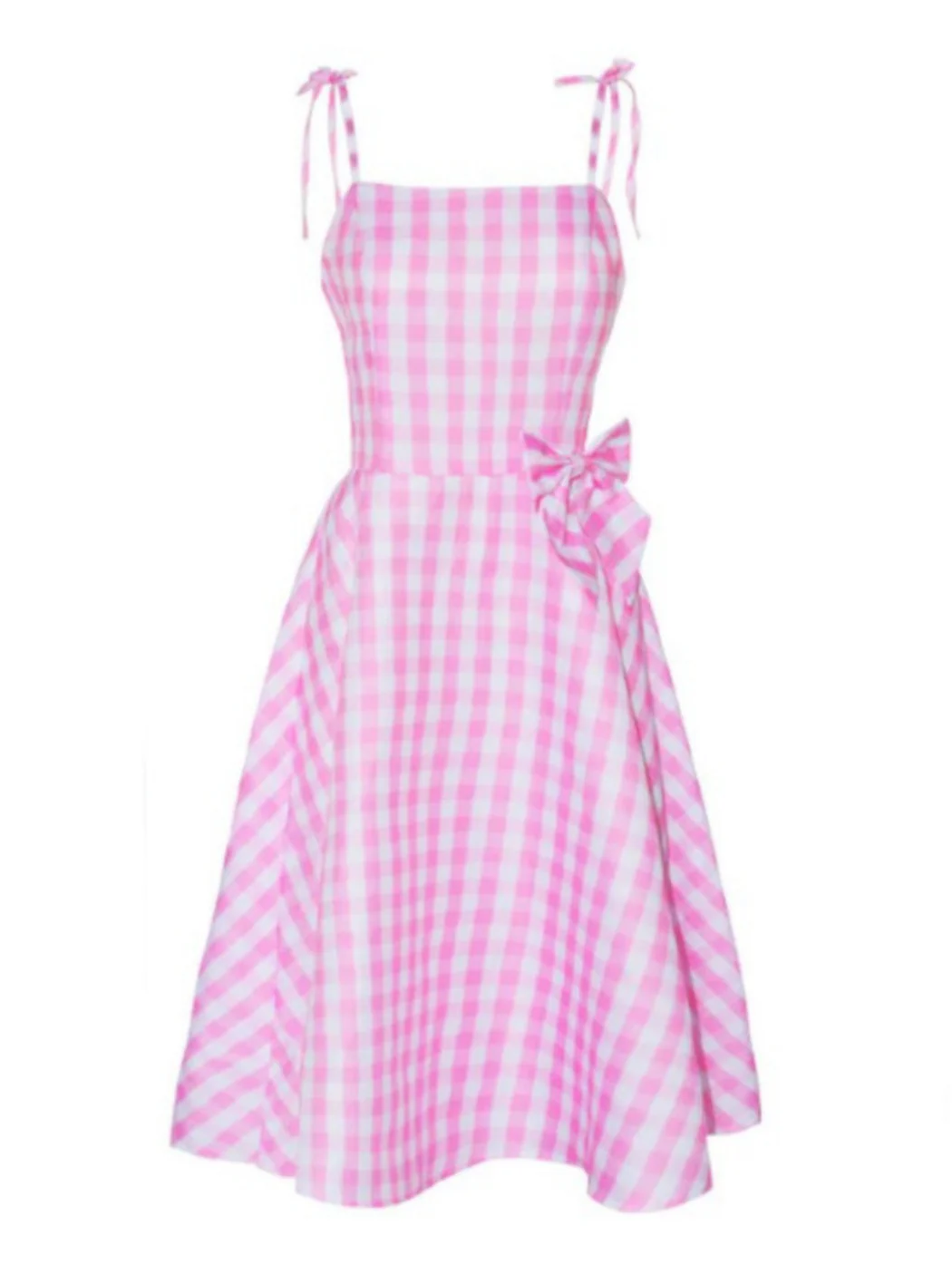 Mommy and Me Barbiecore Gingham Costume Dress with Necklace - Image 16