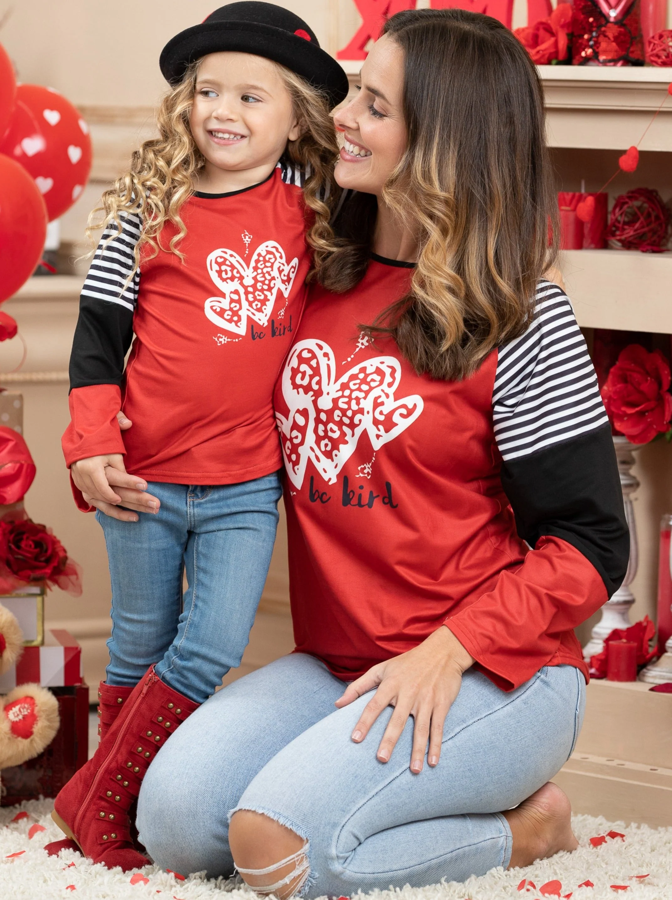 Mommy and Me Be Kind Raglan Top - Image 2