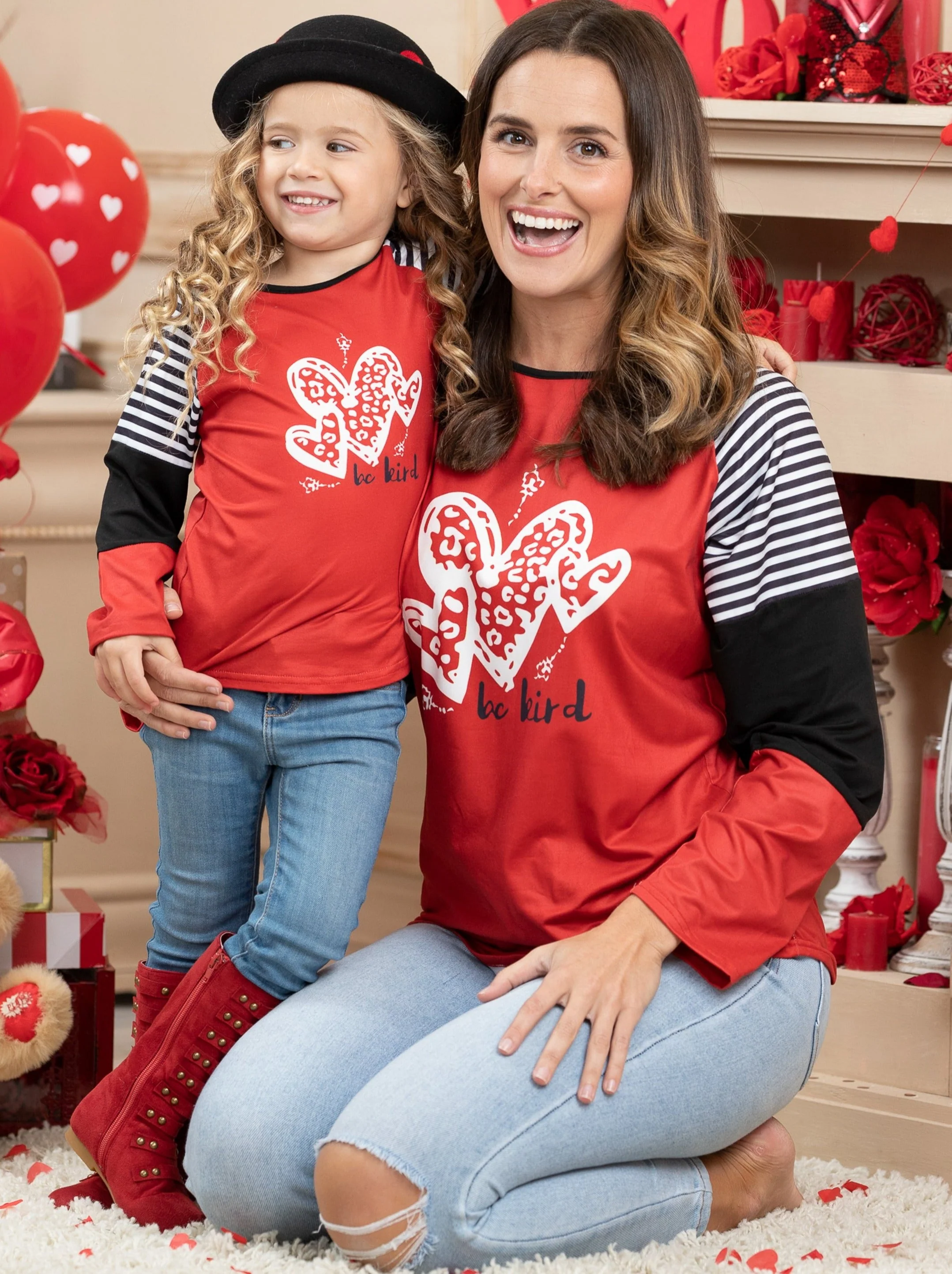 Mommy and Me Be Kind Raglan Top - Image 3