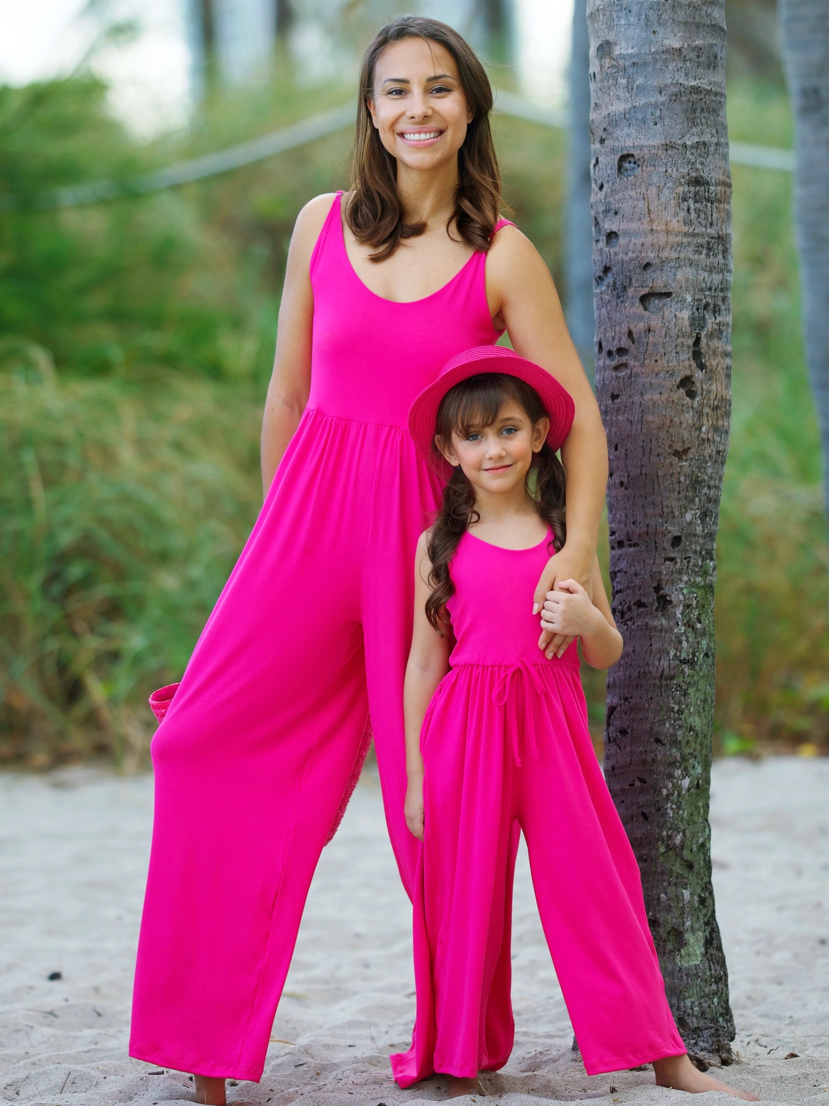 Mommy and Me Blushing Beauties Fuchsia Jumpsuit - Image 3