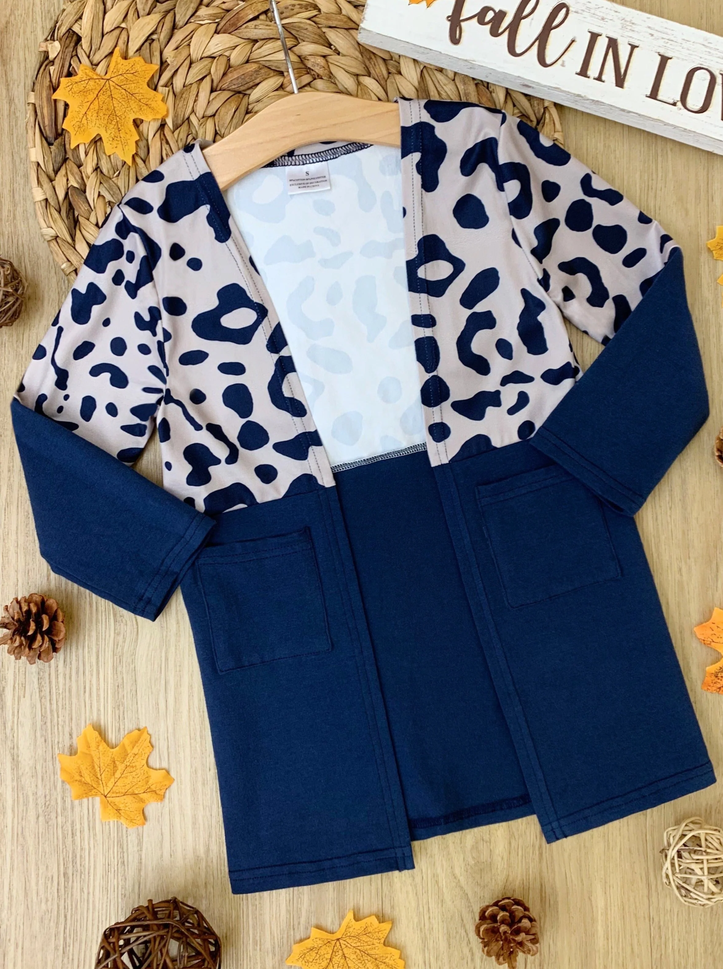 Mommy and Me Oversized Leopard Colorblock Cardigans - Image 3