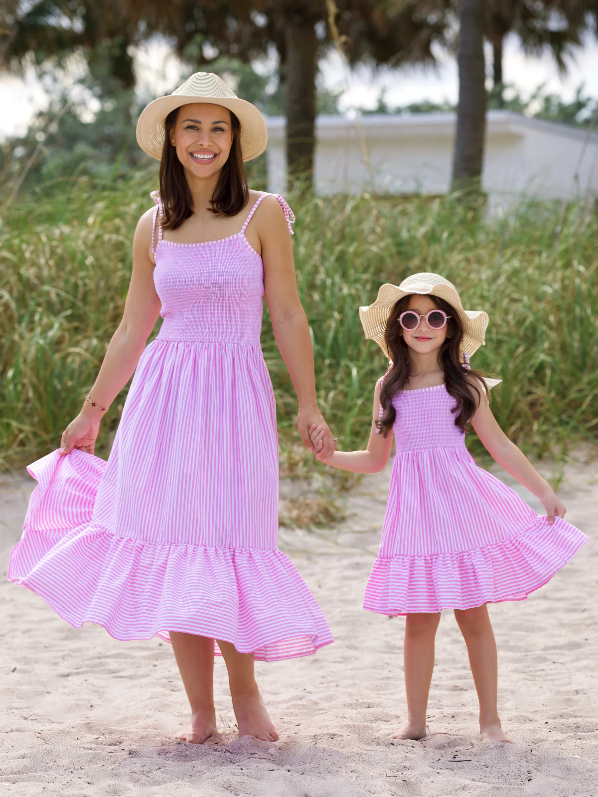 Mommy and Me Candy Stripe Smocked Midi Dress - Image 2