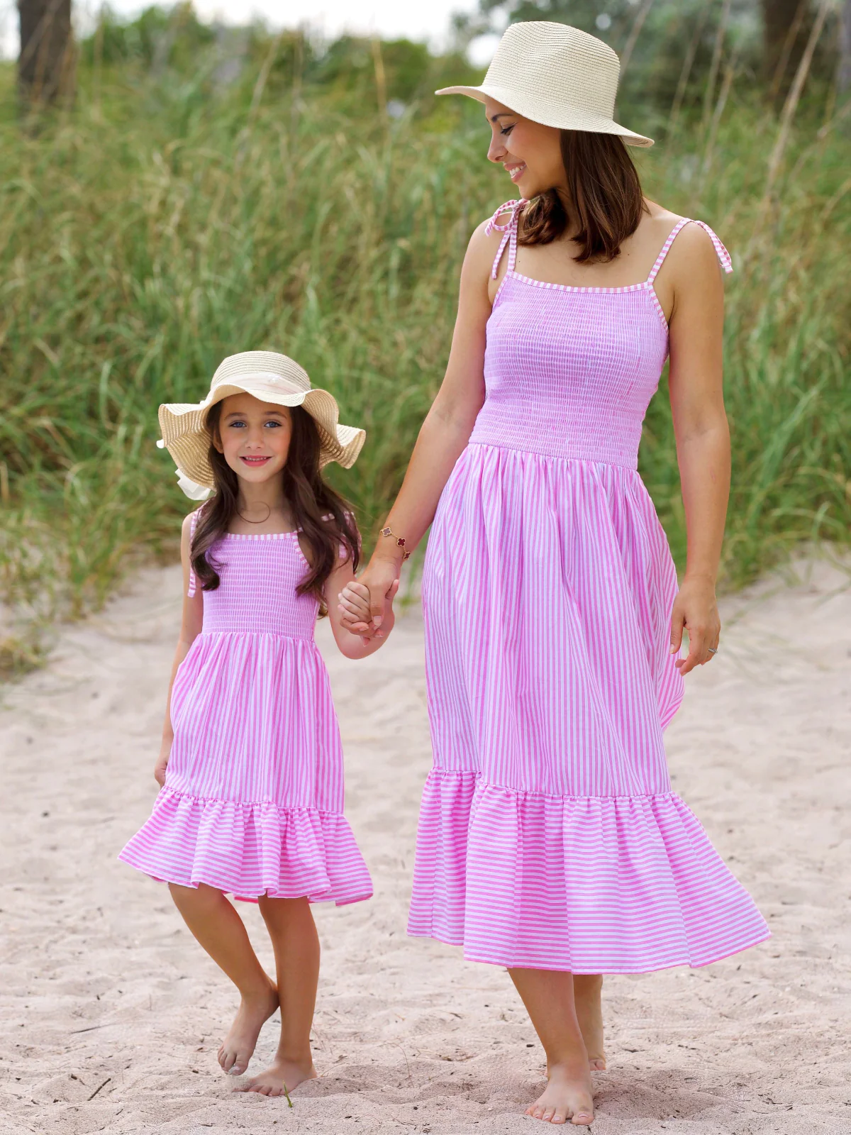 Mommy and Me Candy Stripe Smocked Midi Dress - Image 4