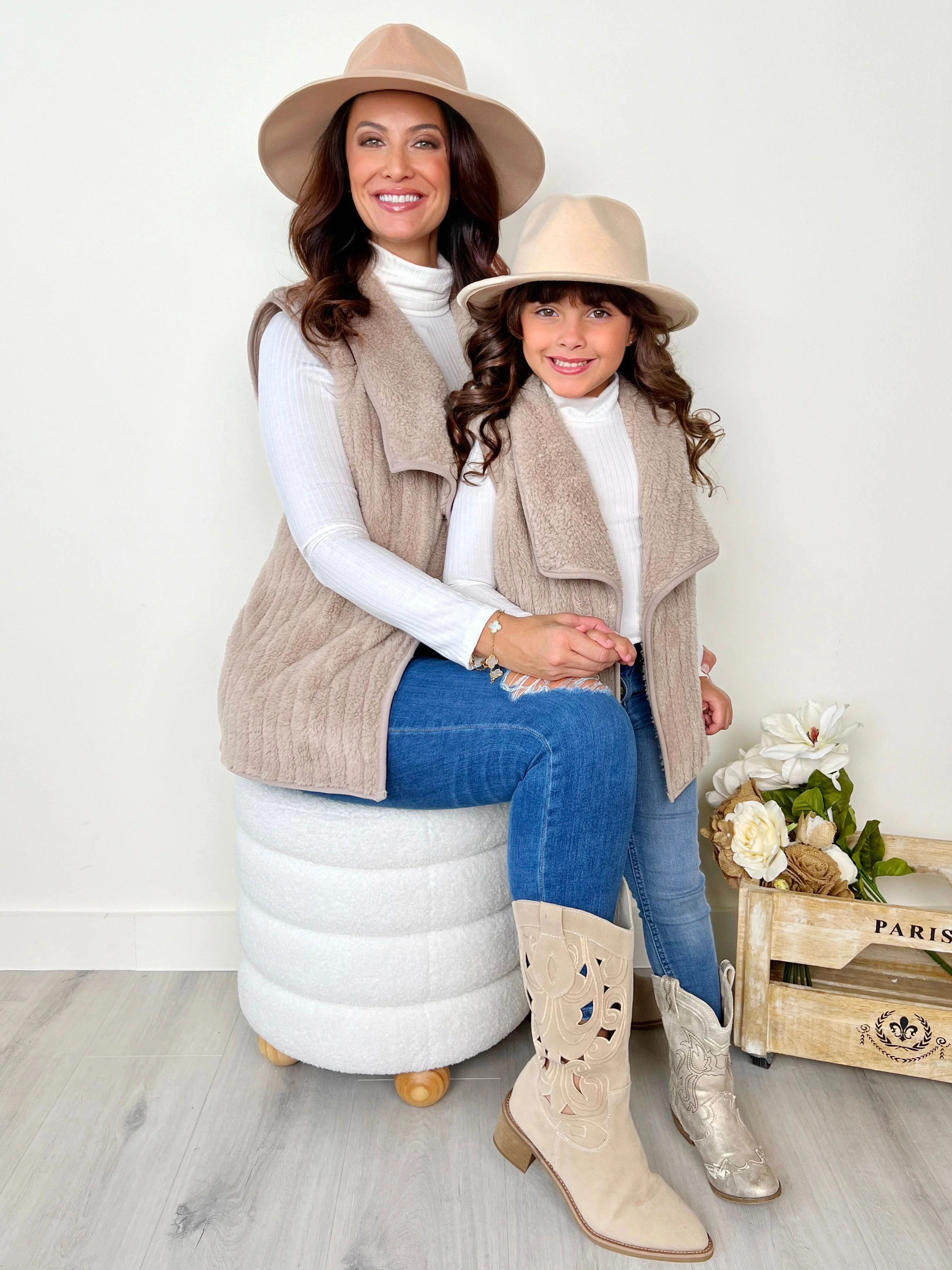 Mommy and Me Cozy Matching Furry Vest - Image 3