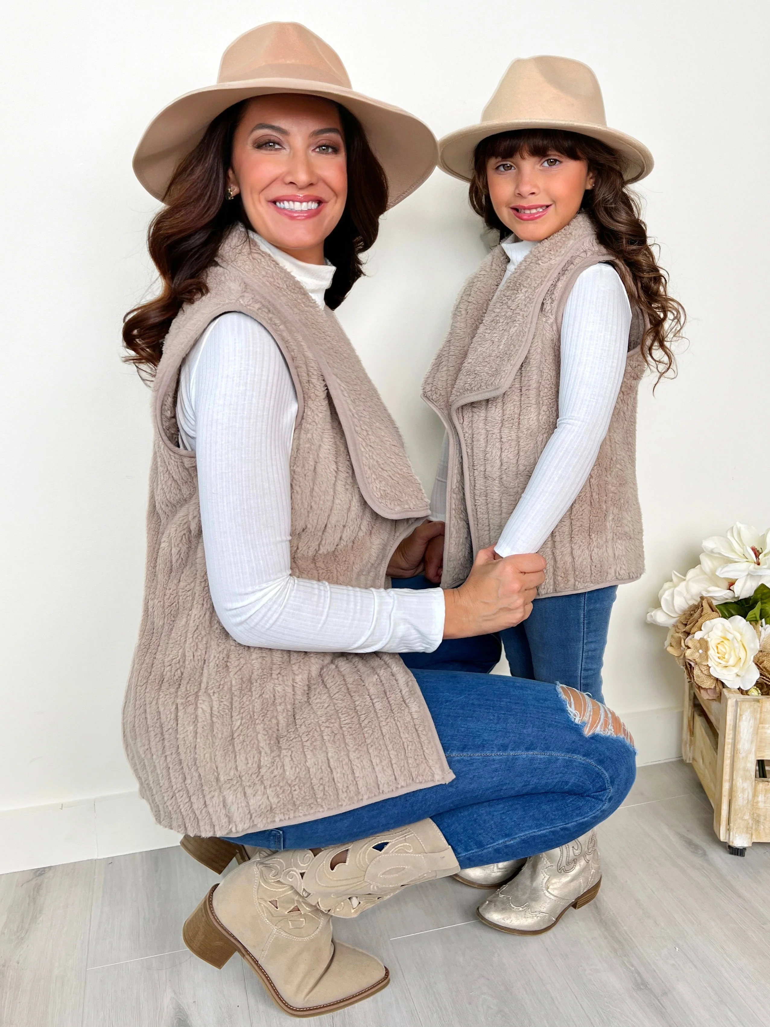 Mommy and Me Cozy Matching Furry Vest - Image 4