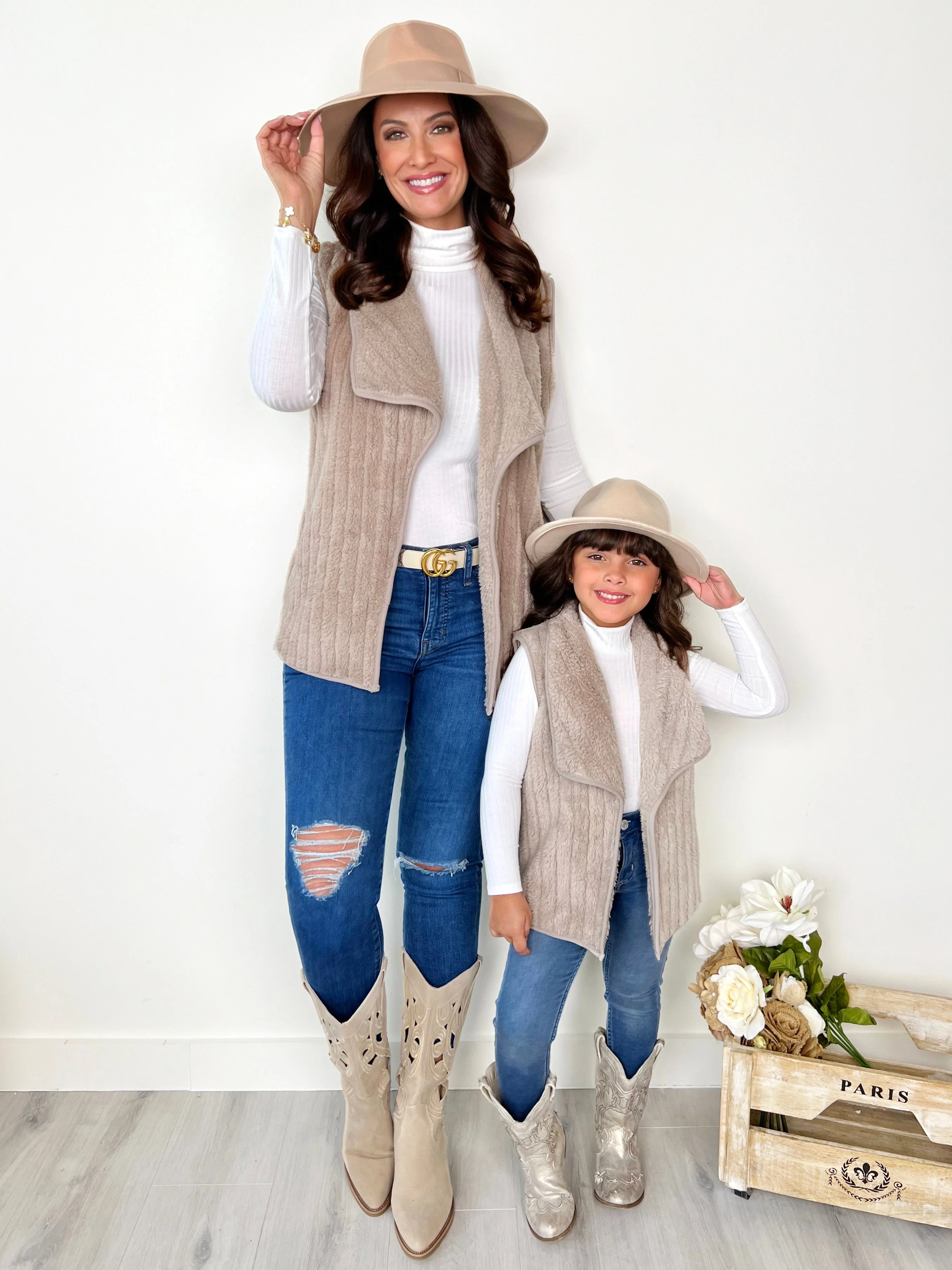 Mommy and Me Cozy Matching Furry Vest - Image 5