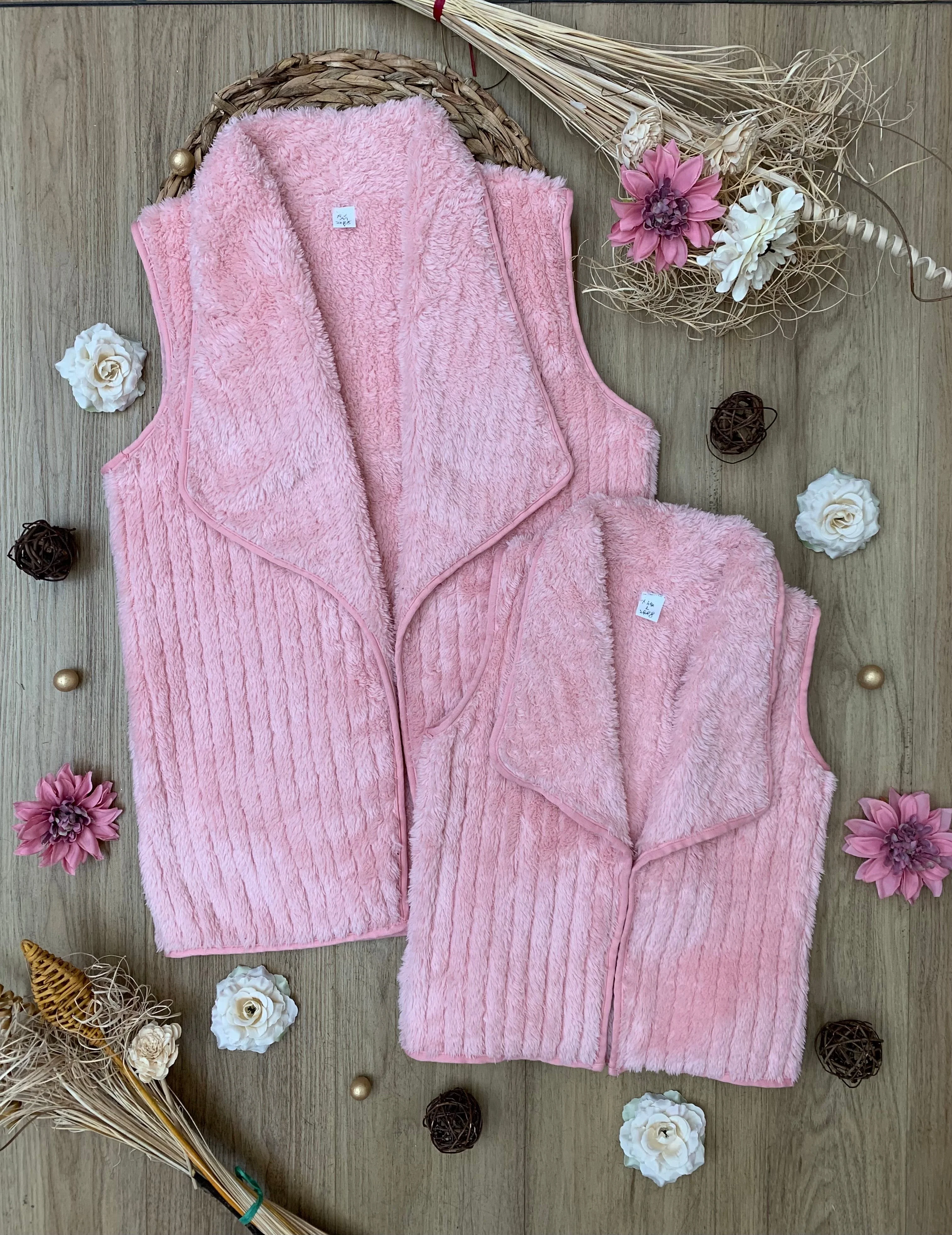 Mommy and Me Blush Cozy Faux Fur Vest - Image 4