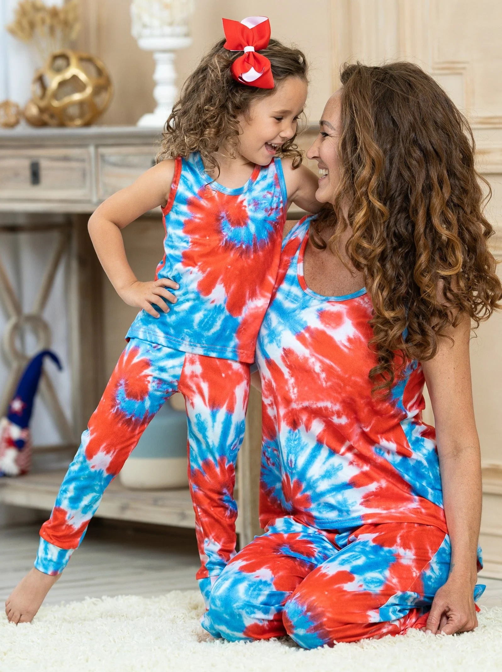 Mommy and Me Americana Tie Dye Lounge Set - Image 3
