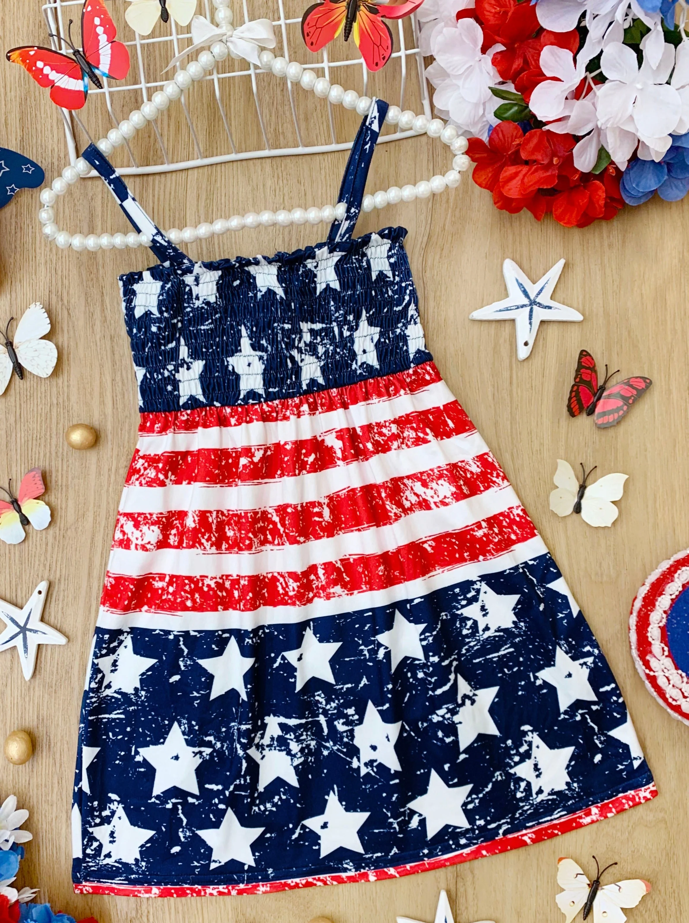 Mommy and Me Oh My Stars and Stripes Smocked Sundress - Image 3