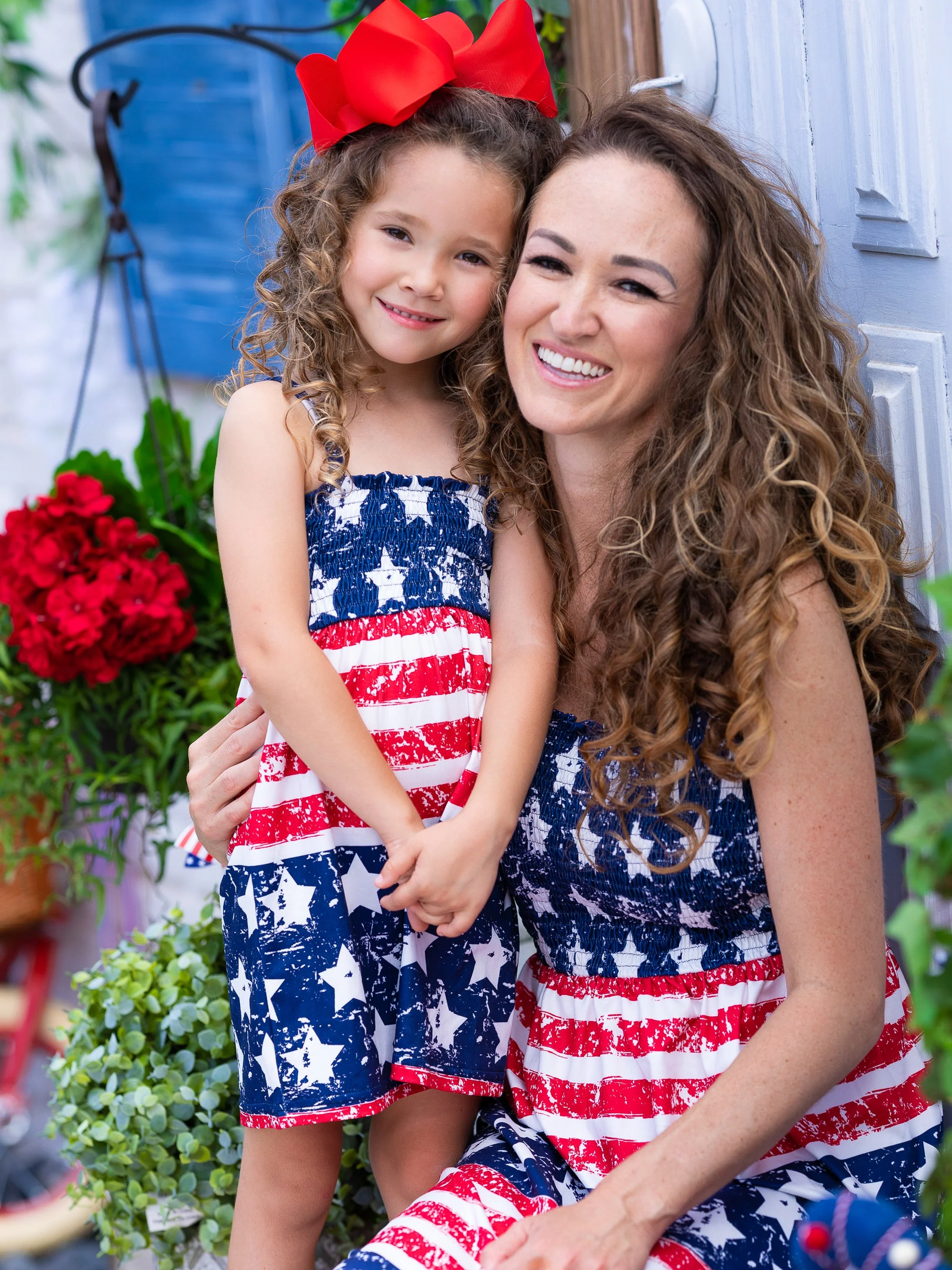 Mommy and Me Oh My Stars and Stripes Smocked Sundress - Image 4