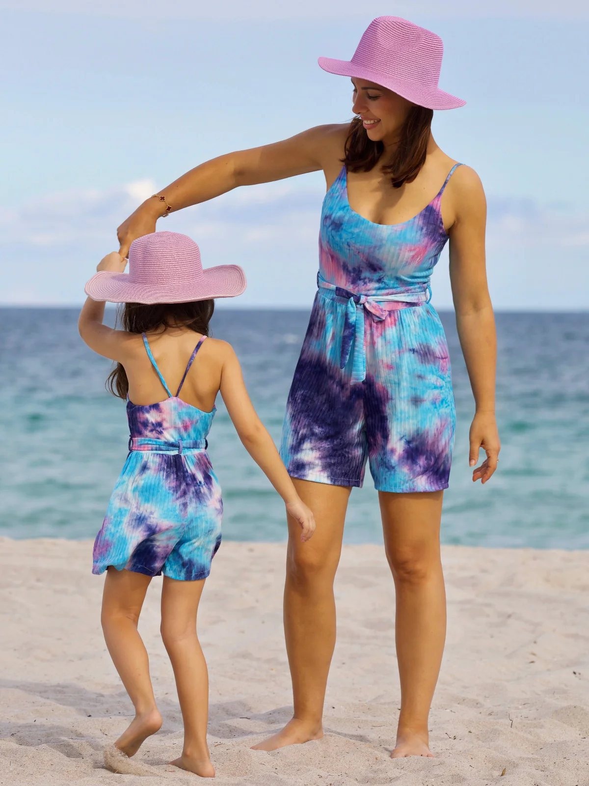 Mommy and Me Dreamy Tie-Dye Belted Romper - Image 6