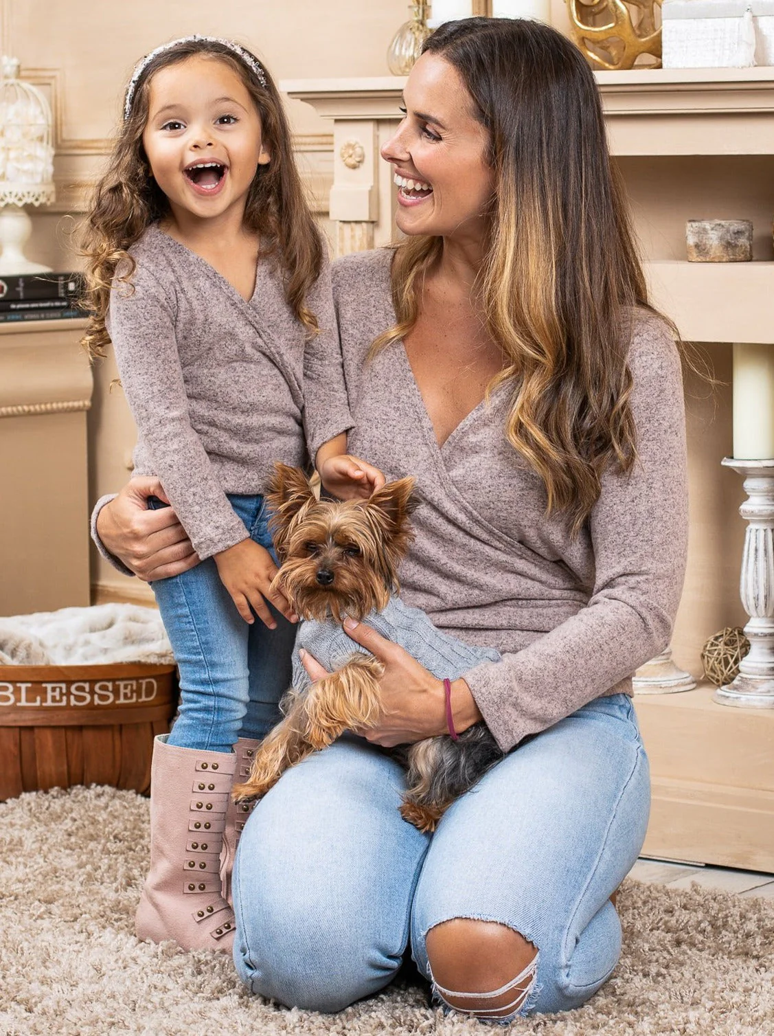 Mommy and Me Dress in Style Wrap Top - Image 2