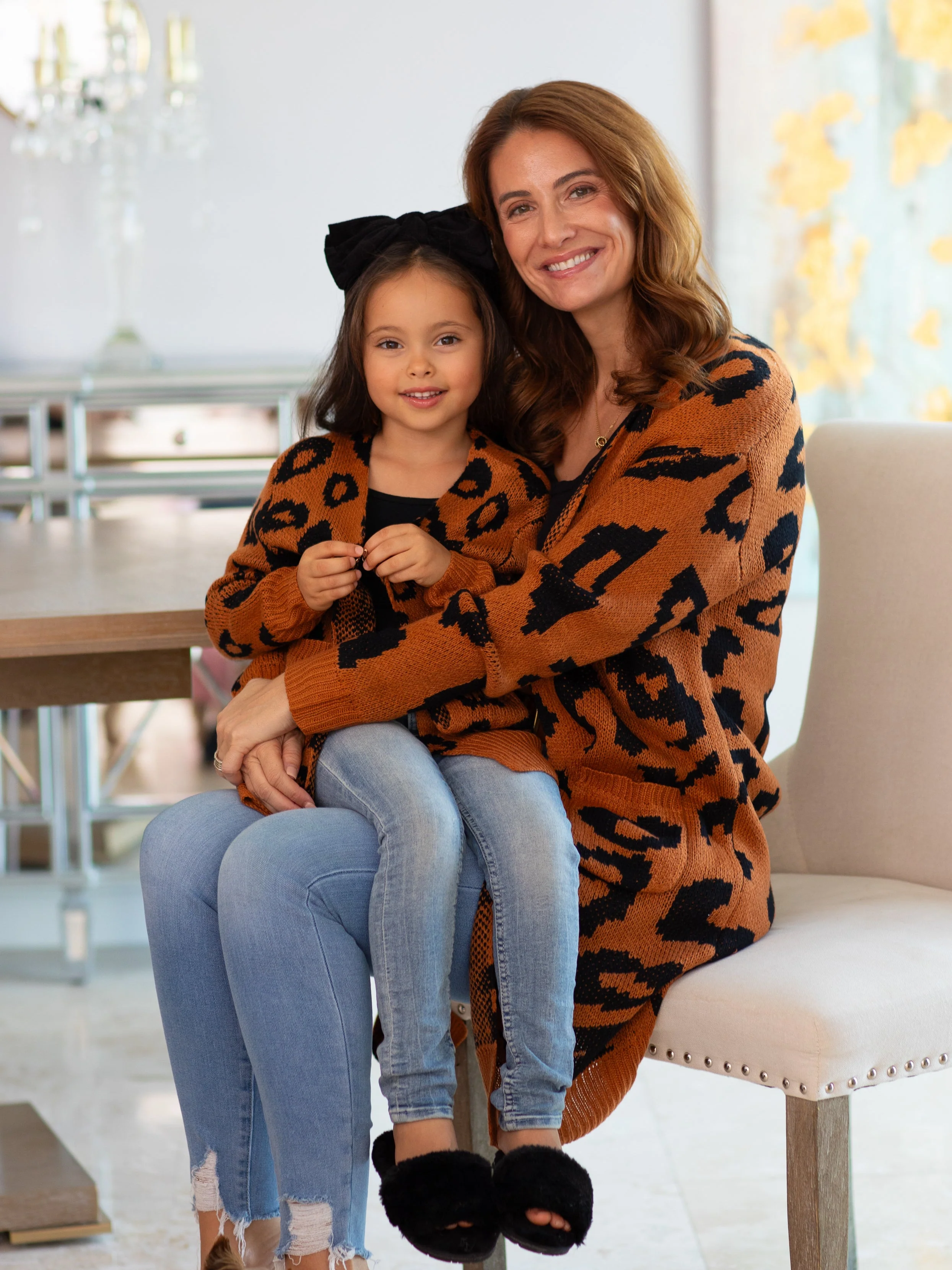 Mommy and Me Fierce Friends Oversized Leopard Cardigan - Image 4