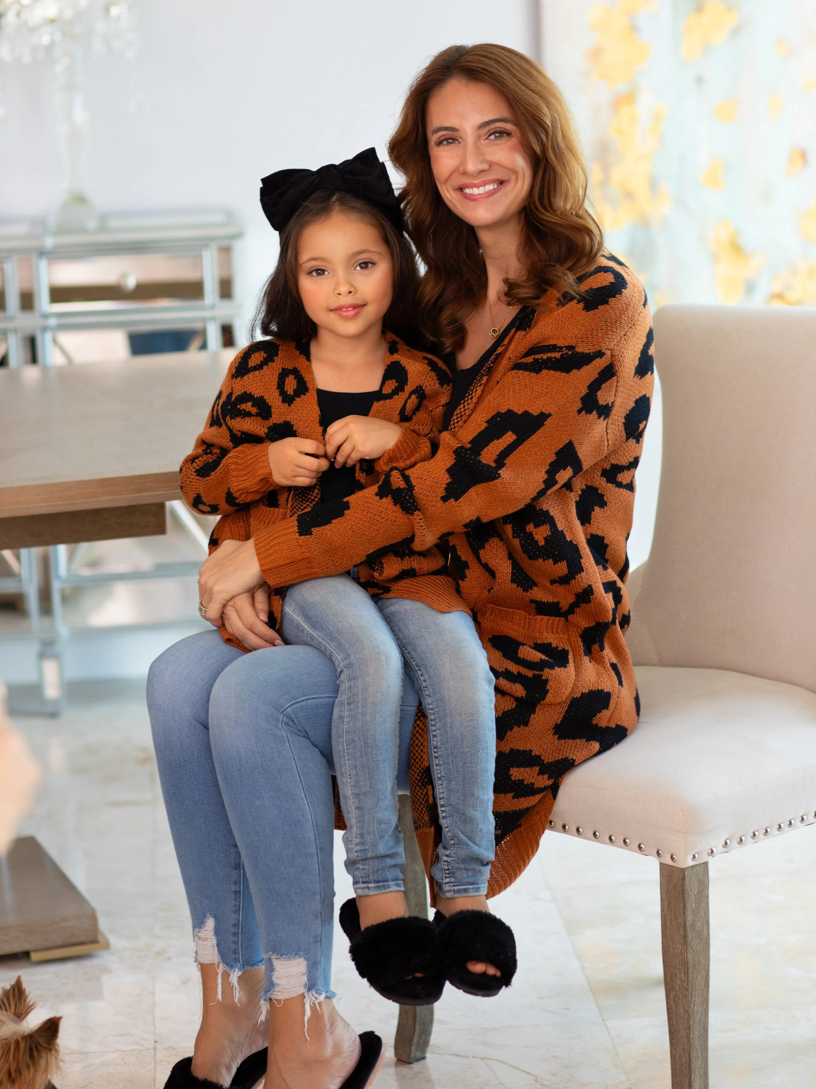 Mommy and Me Fierce Friends Oversized Leopard Cardigan - Image 6