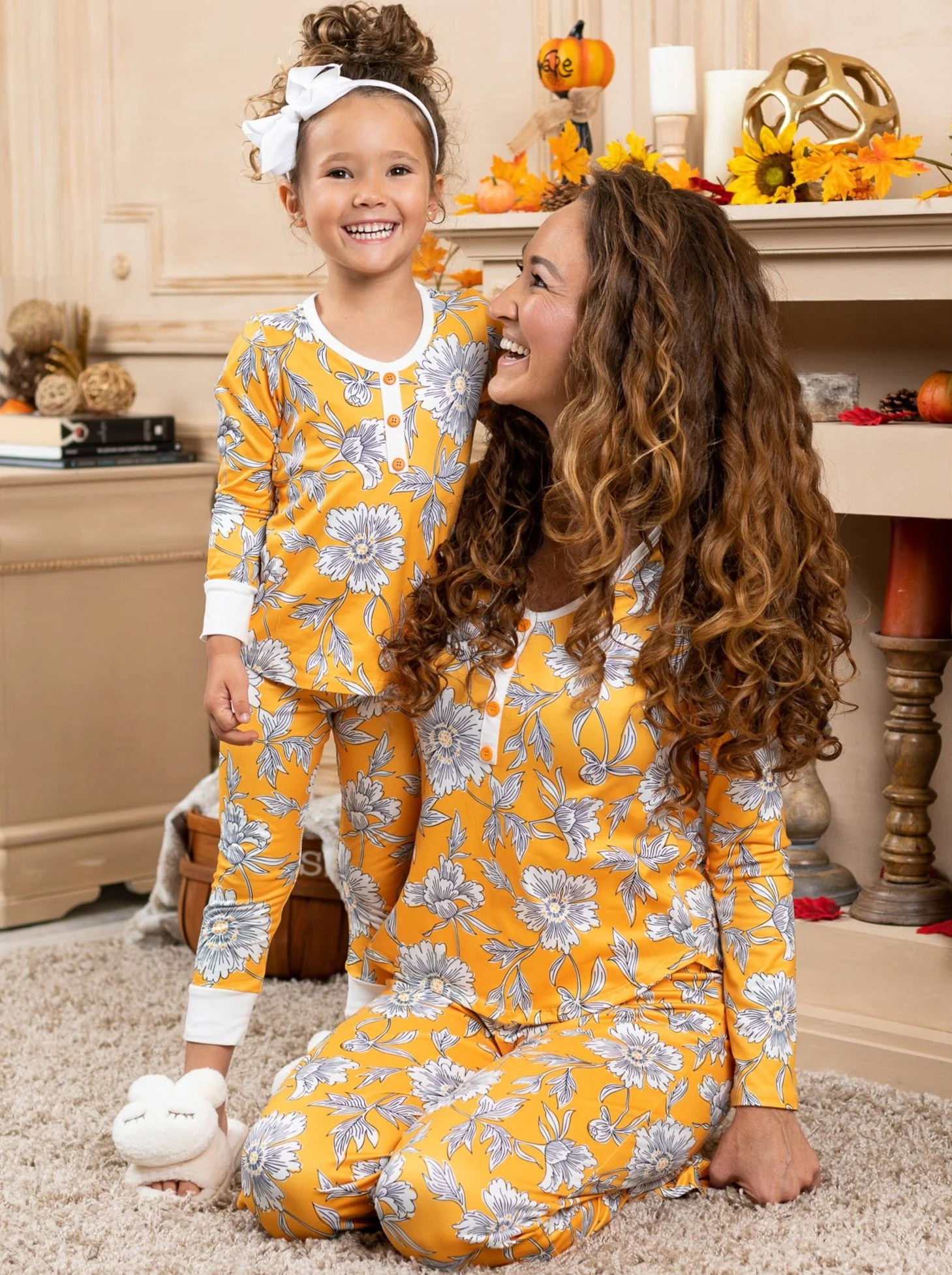 Mommy and Me Fall Flowers Pajama Set - Image 4