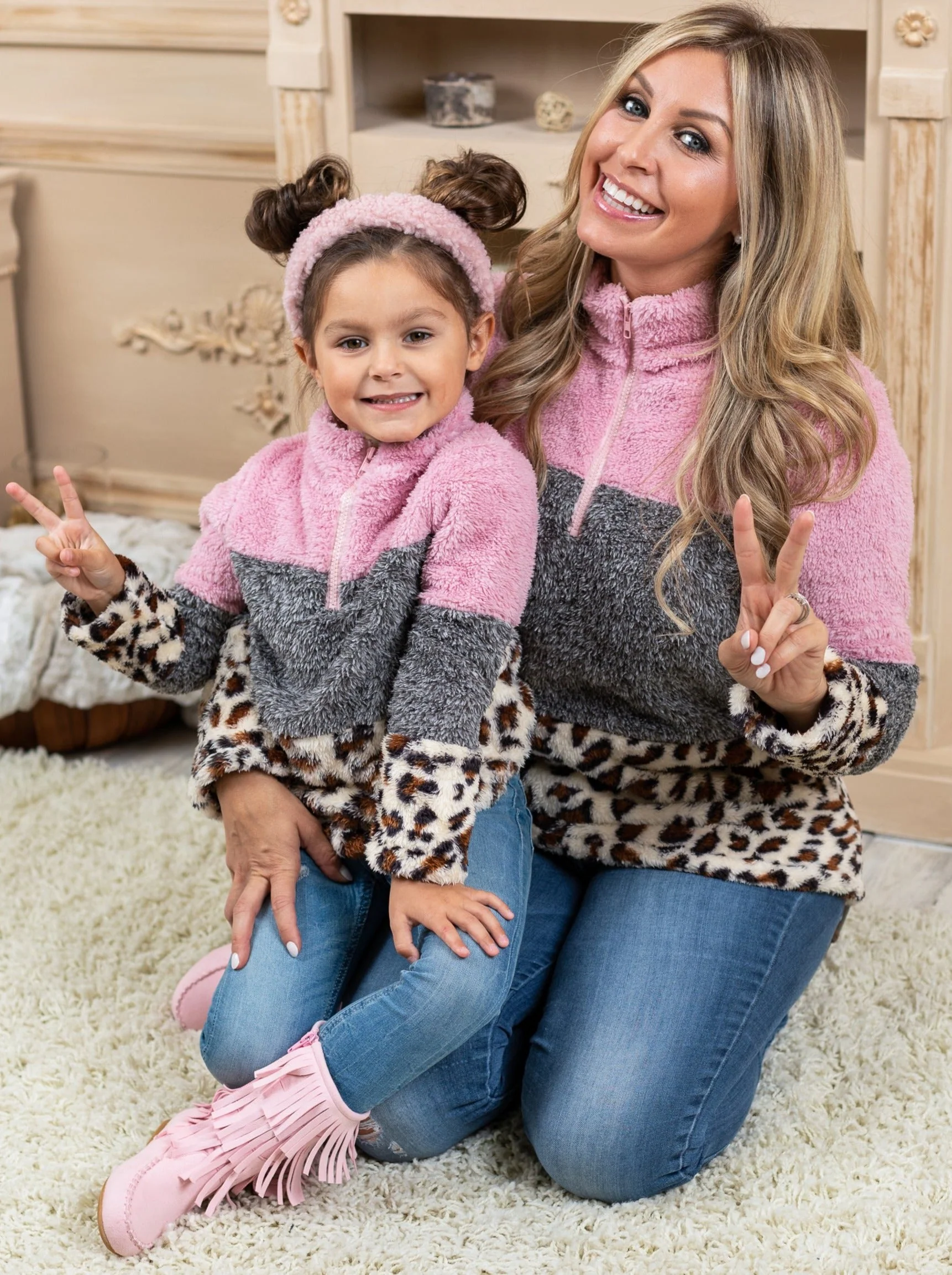 Mommy And Me Fierce Fleece Colorblock Pullover - Image 2