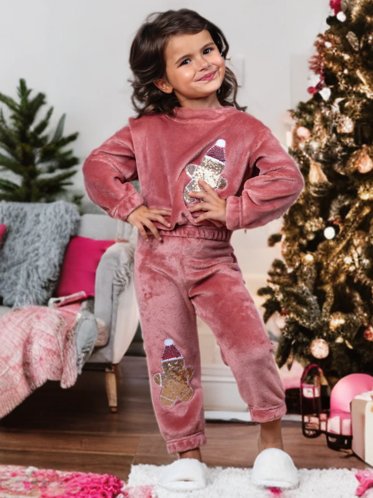 Mommy and Me Gingerbread Delight Christmas Lounge Set - Image 6
