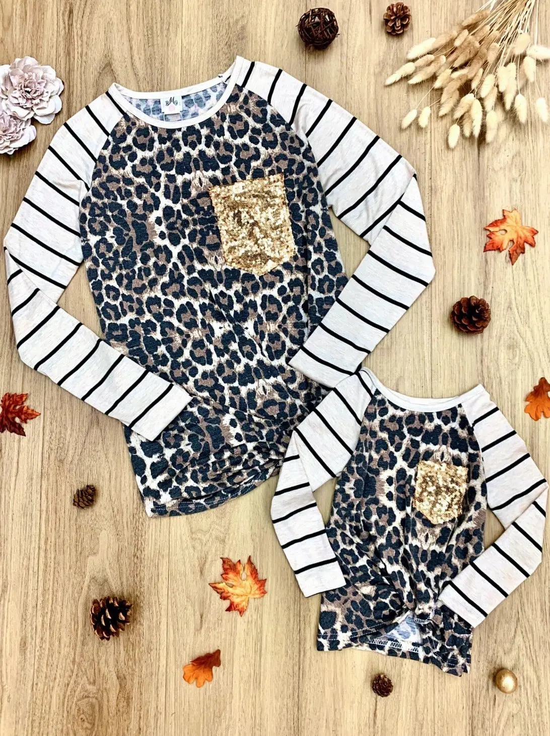 Mommy and Me Gold Pocket Leopard Top - Image 3