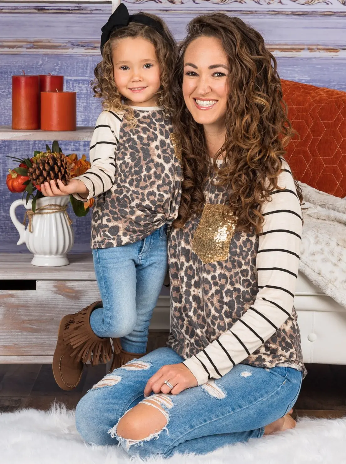 Mommy and Me Gold Pocket Leopard Top - Image 4