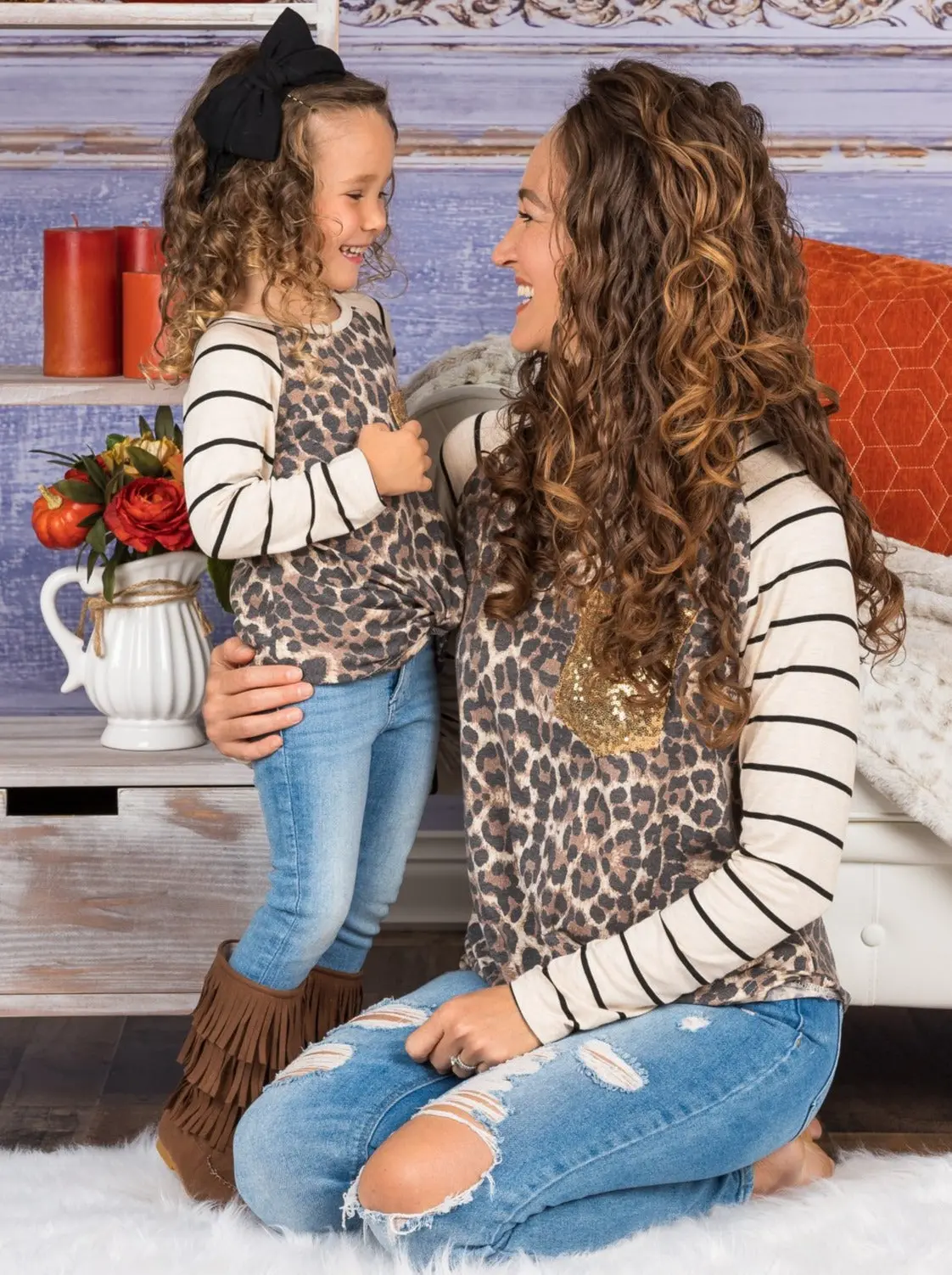 Mommy and Me Gold Pocket Leopard Top - Image 5