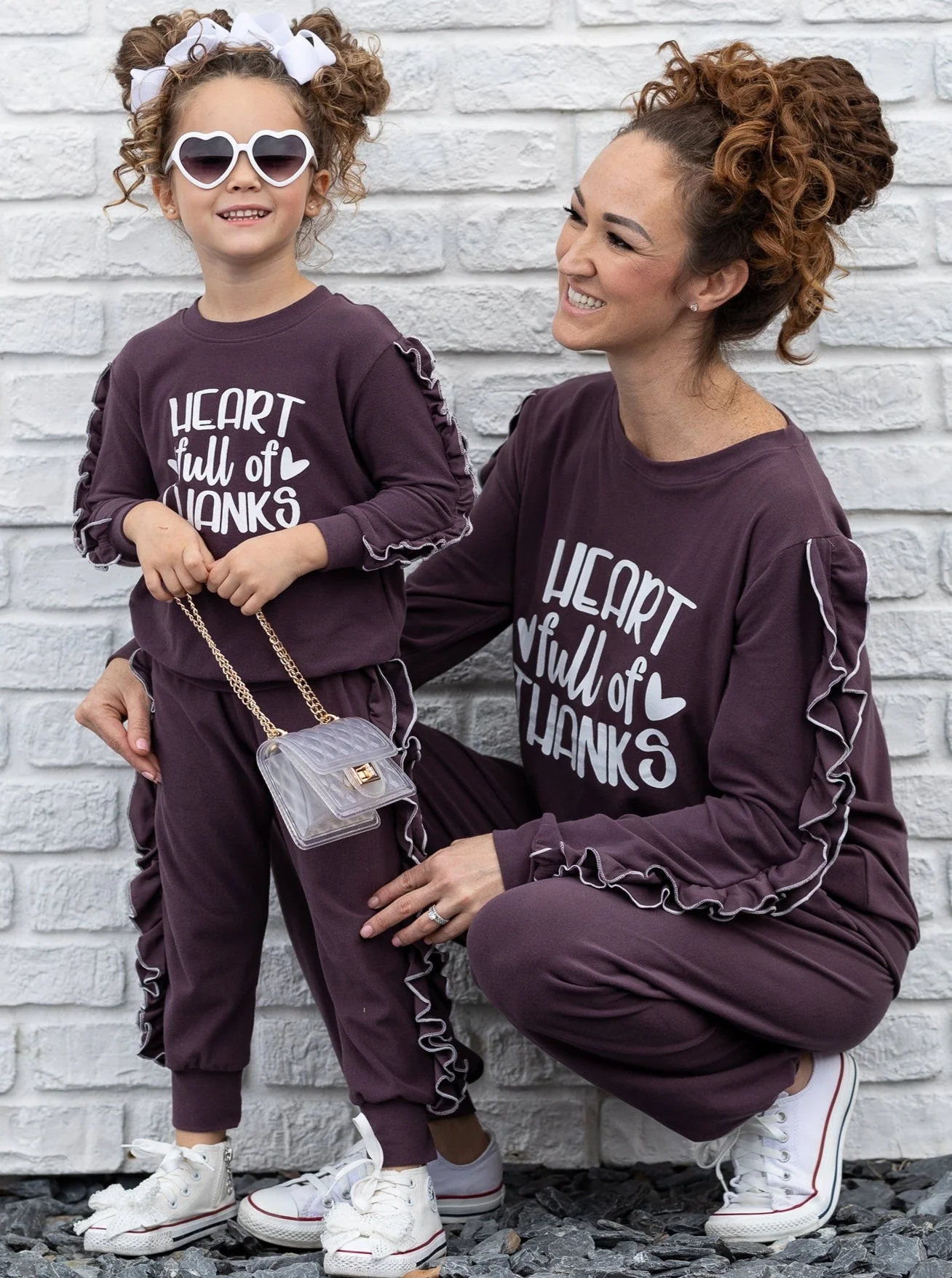 Mommy and Me Heart Full of Thanks Jogger Set - Image 2