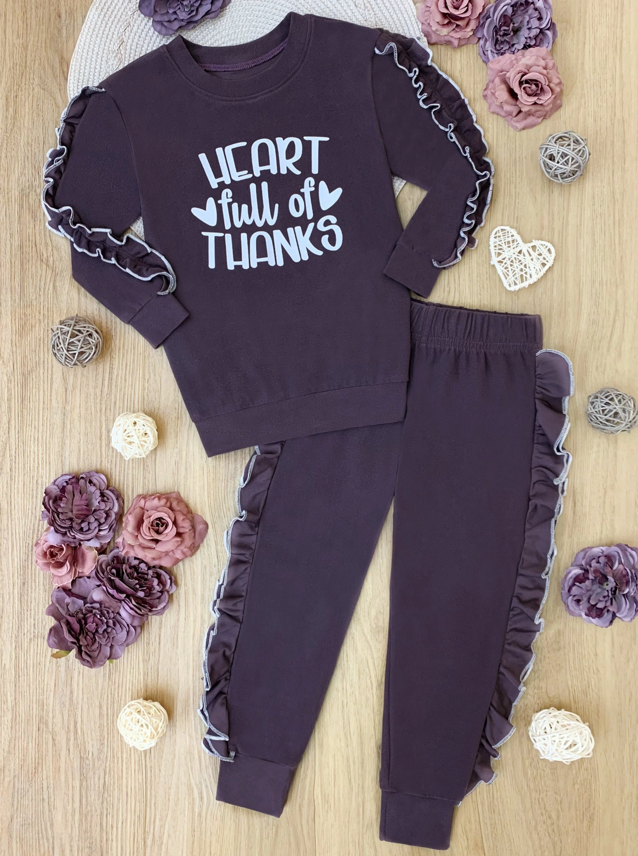 Mommy and Me Heart Full of Thanks Jogger Set - Image 3