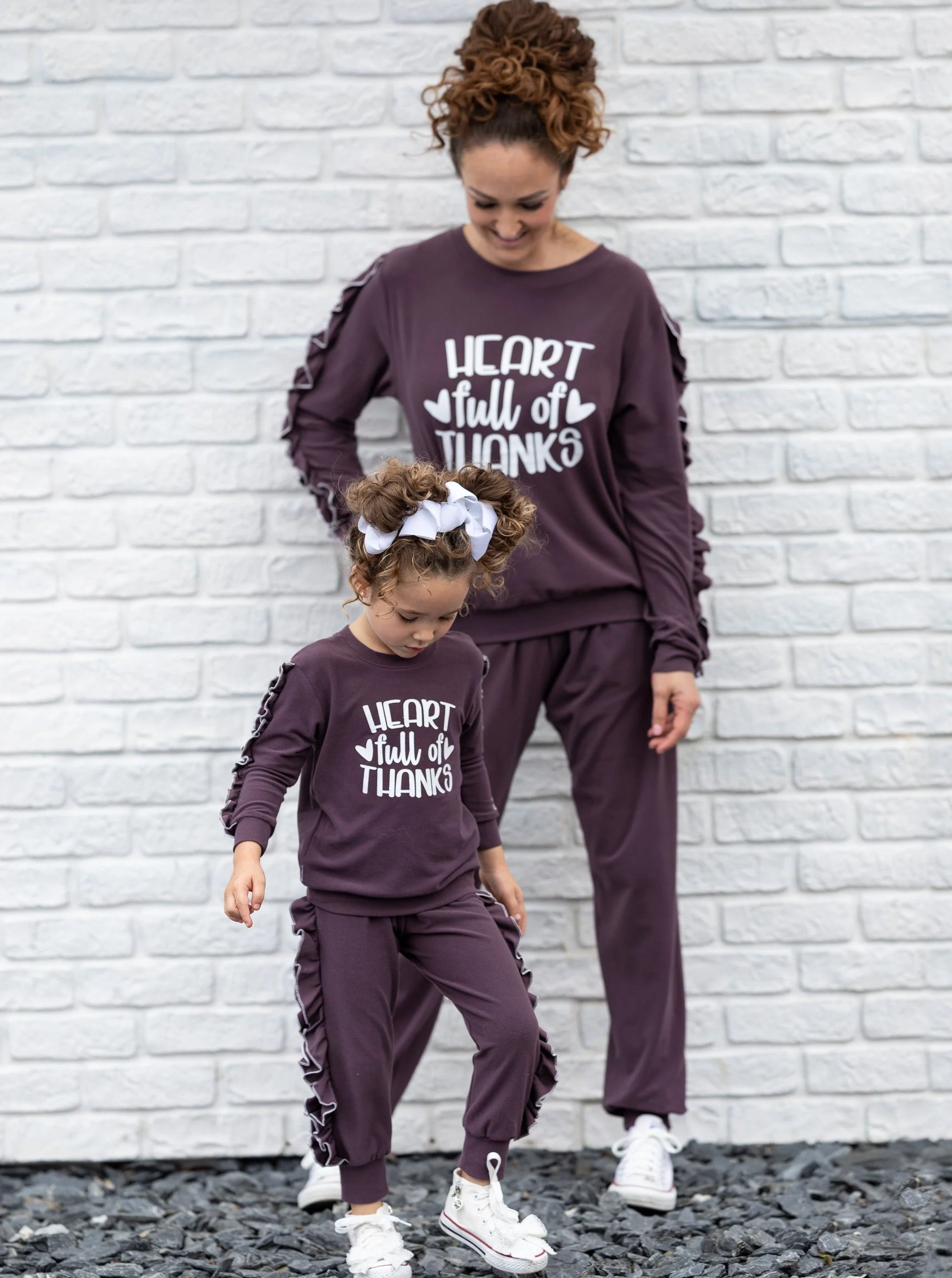 Mommy and Me Heart Full of Thanks Jogger Set - Image 4