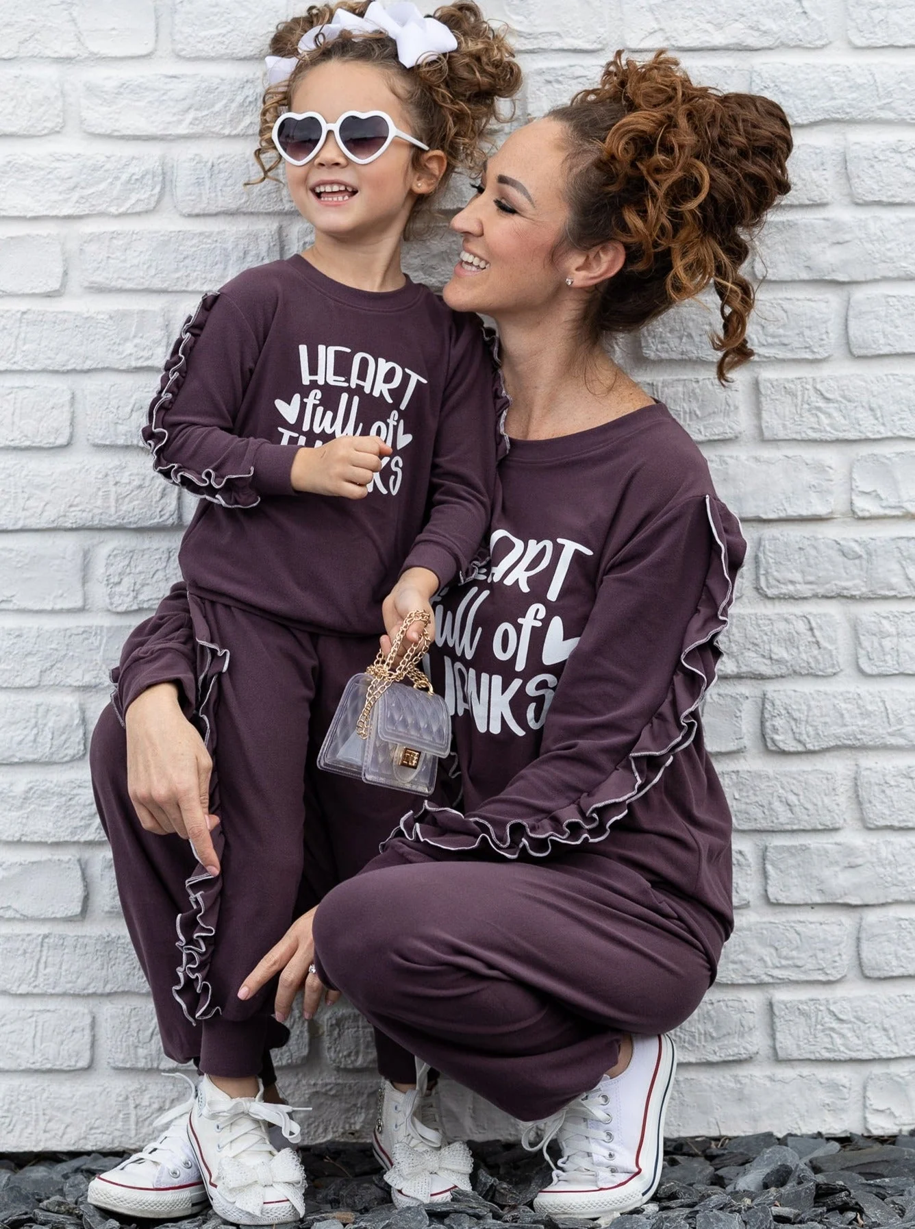 Mommy and Me Heart Full of Thanks Jogger Set - Image 5