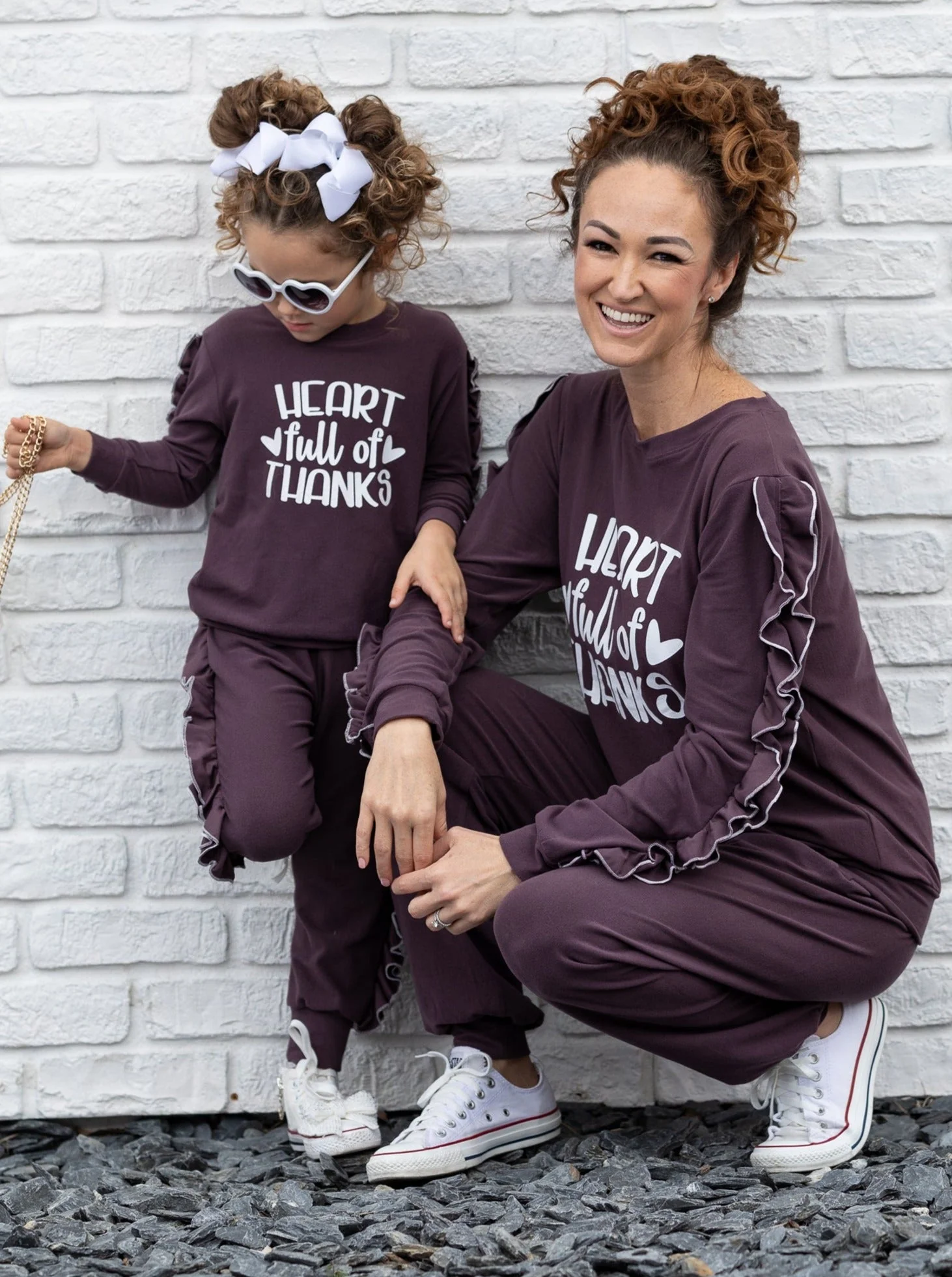 Mommy and Me Heart Full of Thanks Jogger Set - Image 6