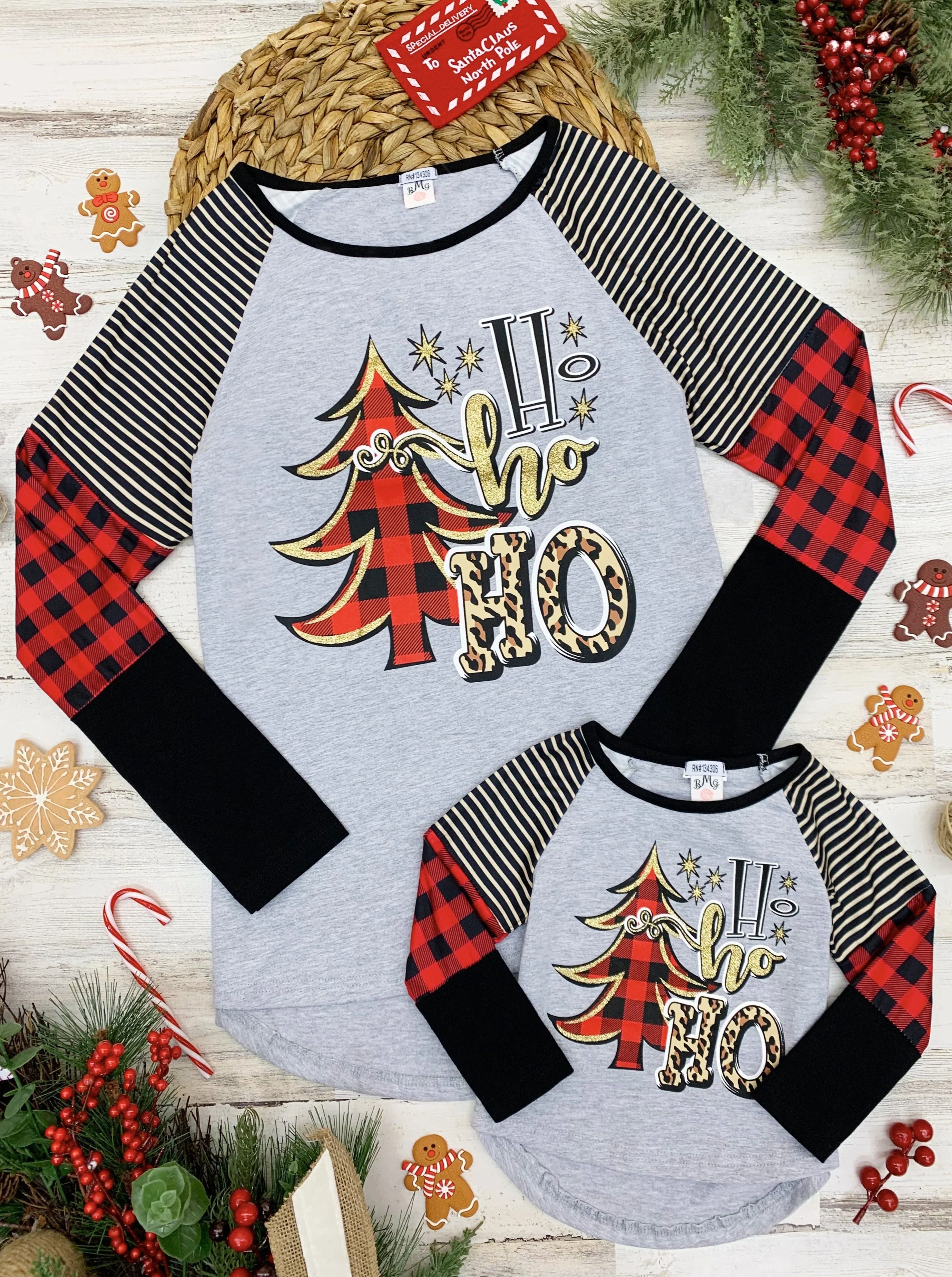 Mommy and Me Ho Ho Ho Colorblock Top - Image 2