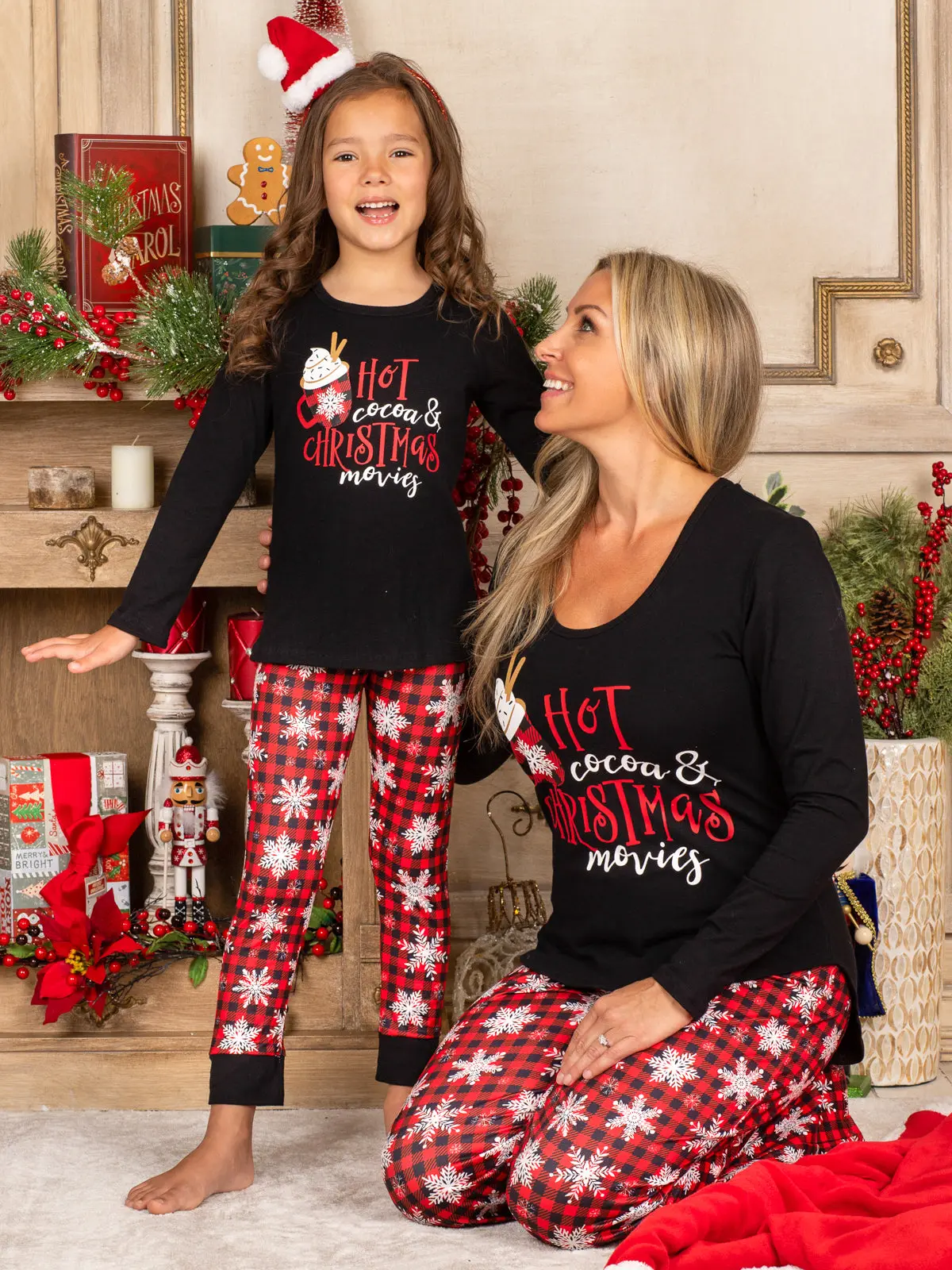 Mommy and Me Hot Cocoa and Christmas Movies Pajama Set - Image 5