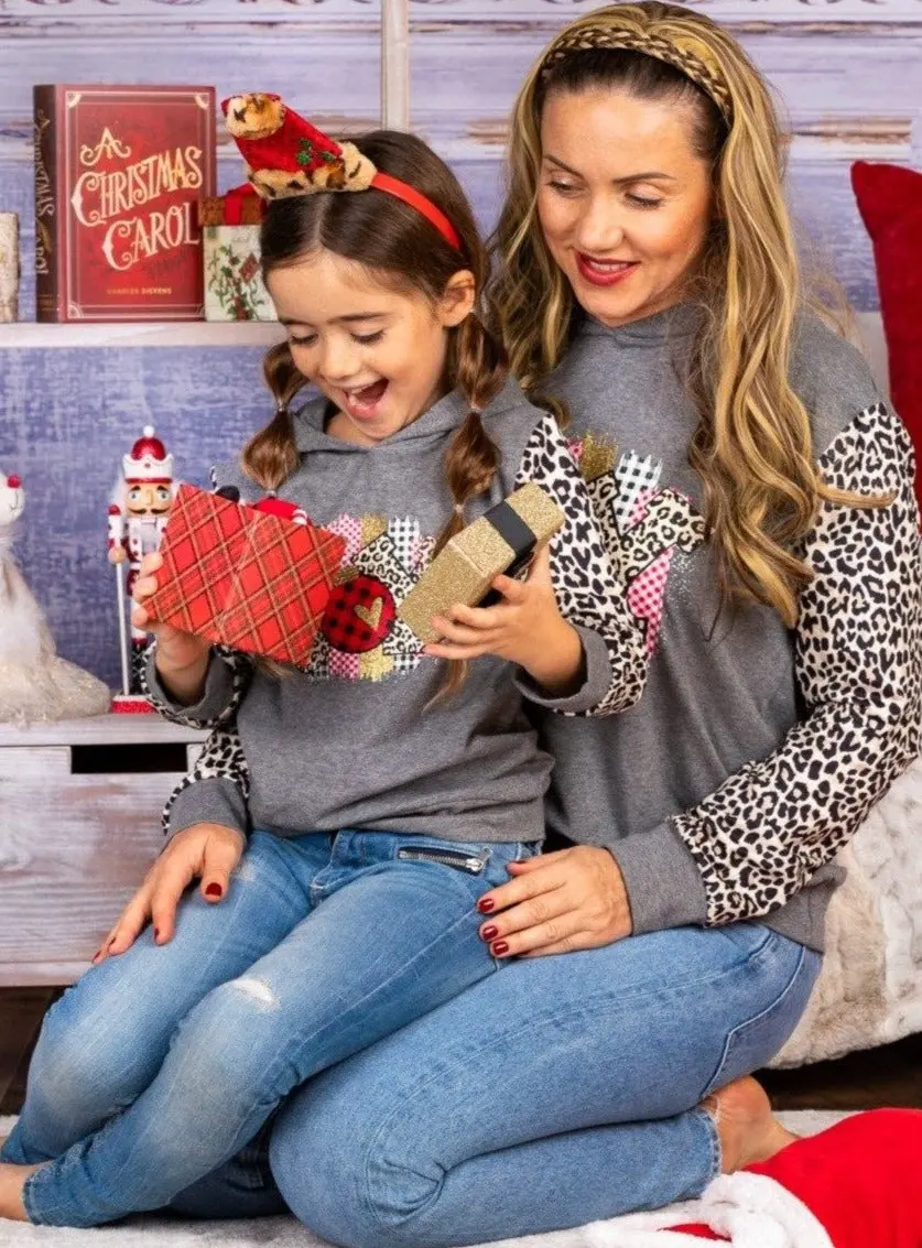 Mommy and Me Joy Leopard Raglan Hoodie - Image 2