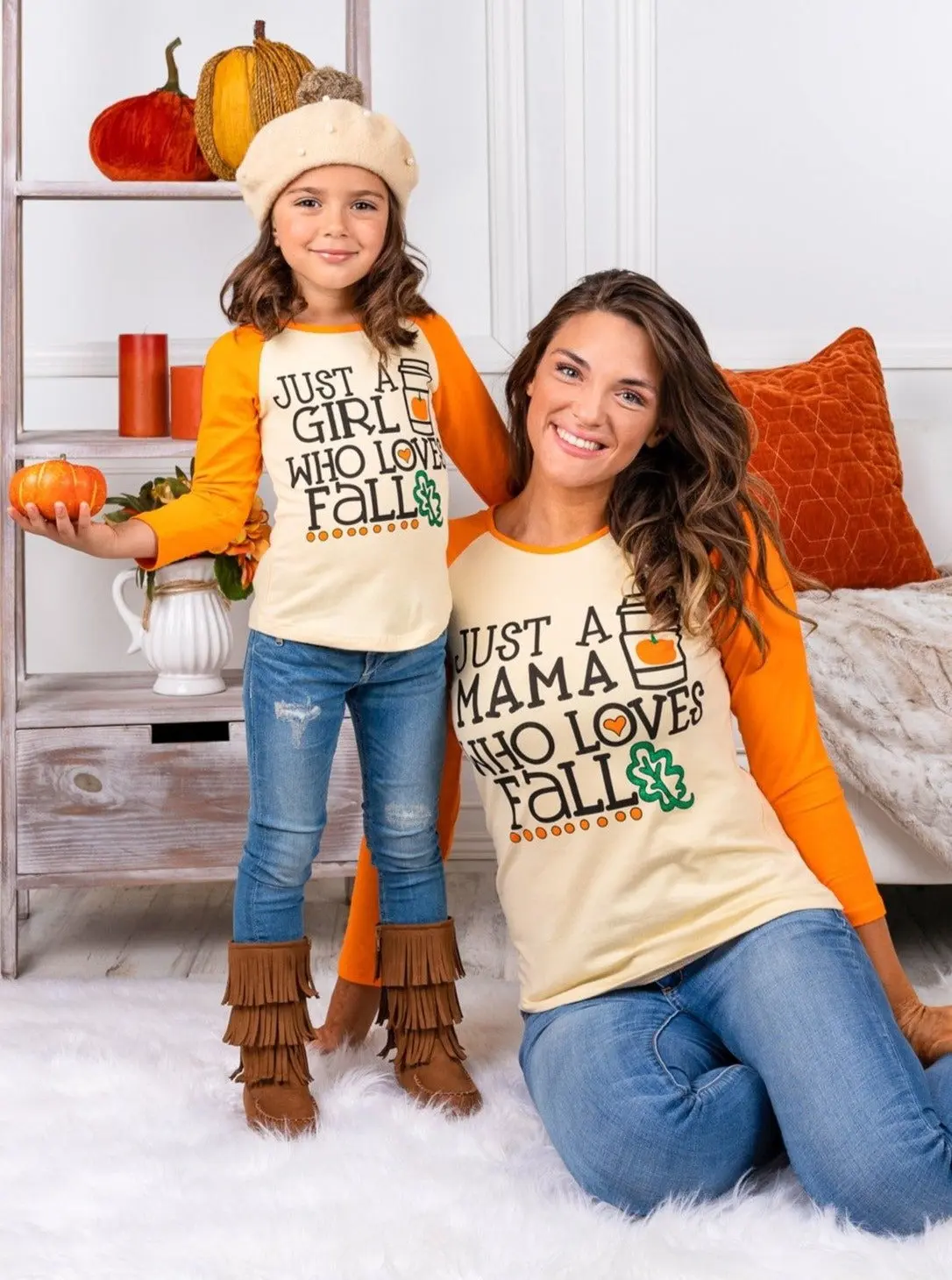 Mommy and Me Loves Fall Raglan Top - Image 3