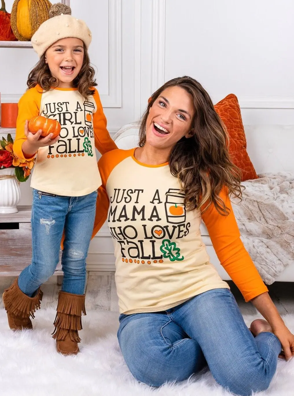 Mommy and Me Loves Fall Raglan Top - Image 4