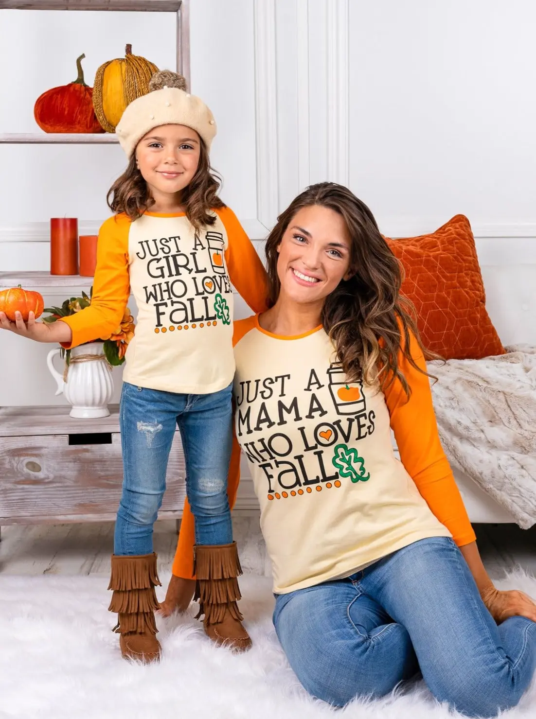Mommy and Me Loves Fall Raglan Top - Image 5