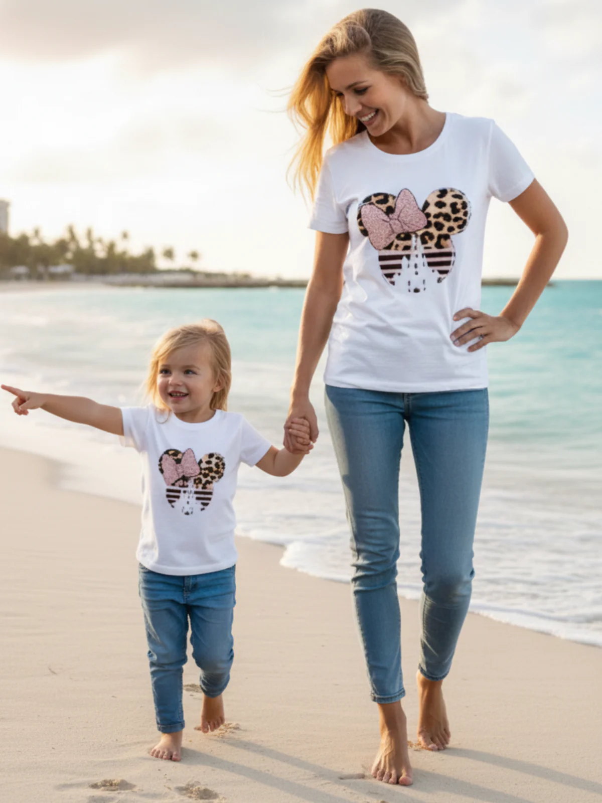 Mommy and Me Leopard Cartoon Mouse Tops - Image 3