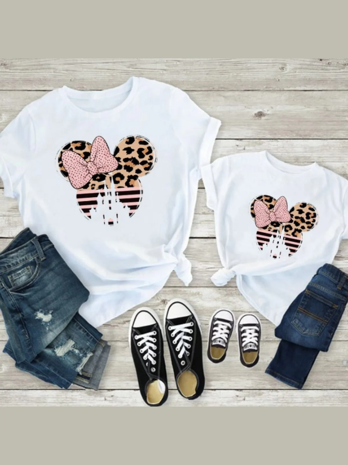 Mommy and Me Leopard Cartoon Mouse Tops - Image 4