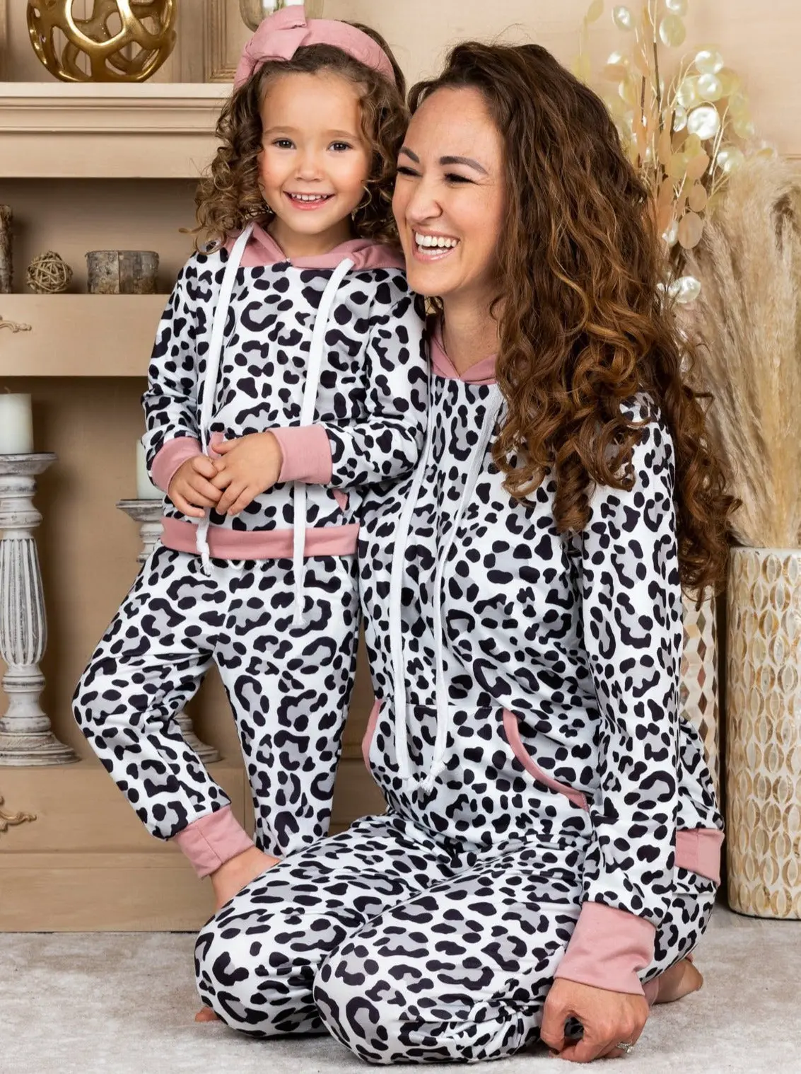 Mommy and Me Leopard Print Jogger Set - Image 2