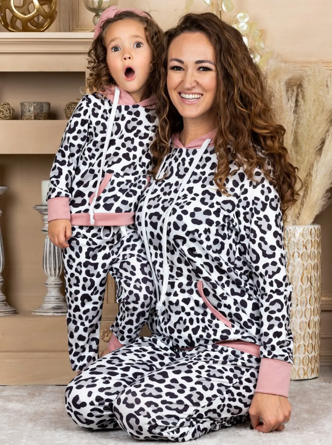 Mommy and Me Leopard Print Jogger Set - Image 4