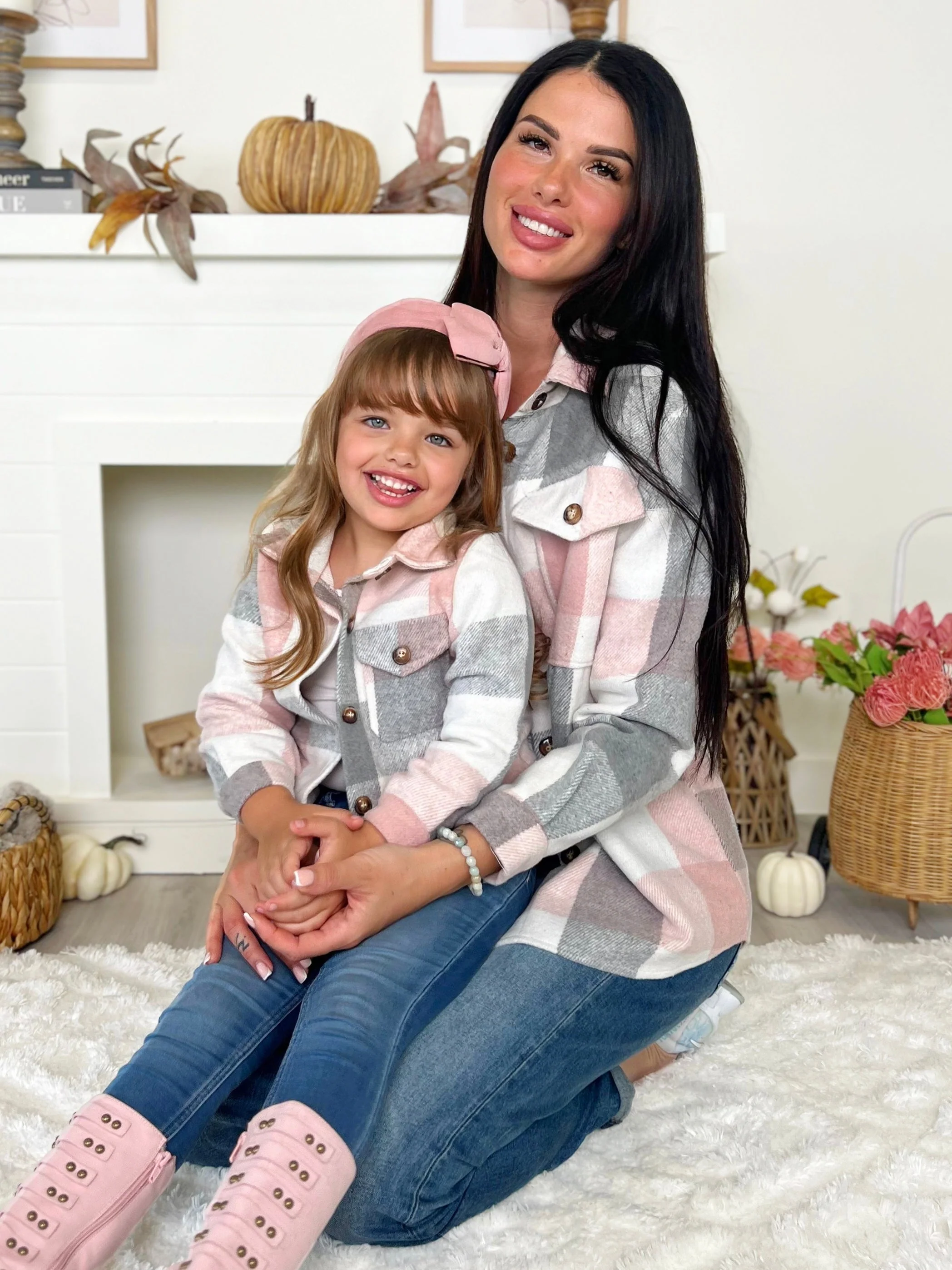 Mommy and Me Cozy Plaid Flannel Shacket - Image 4